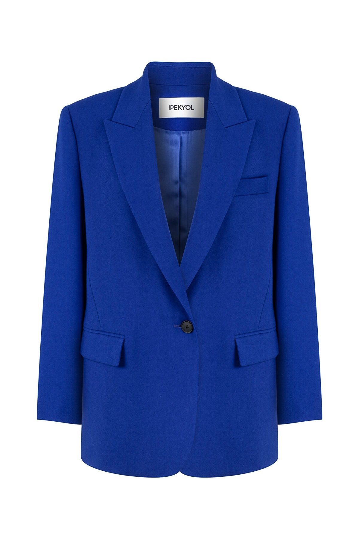 IPEKYOL Cep Kapaklı Mono Yaka Saks Blazer Ceket
