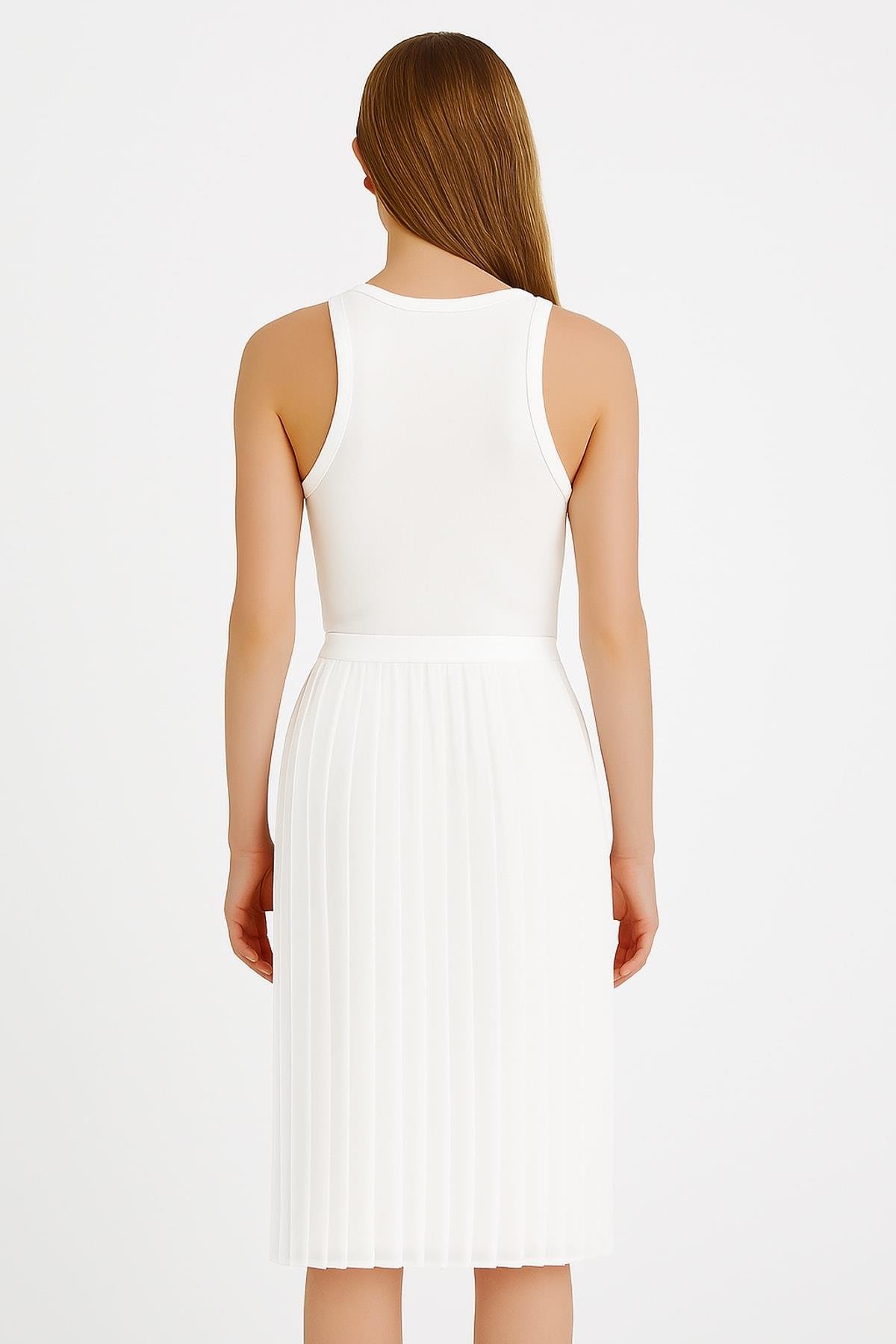 IPEKYOL Ekru Piliseli Etek