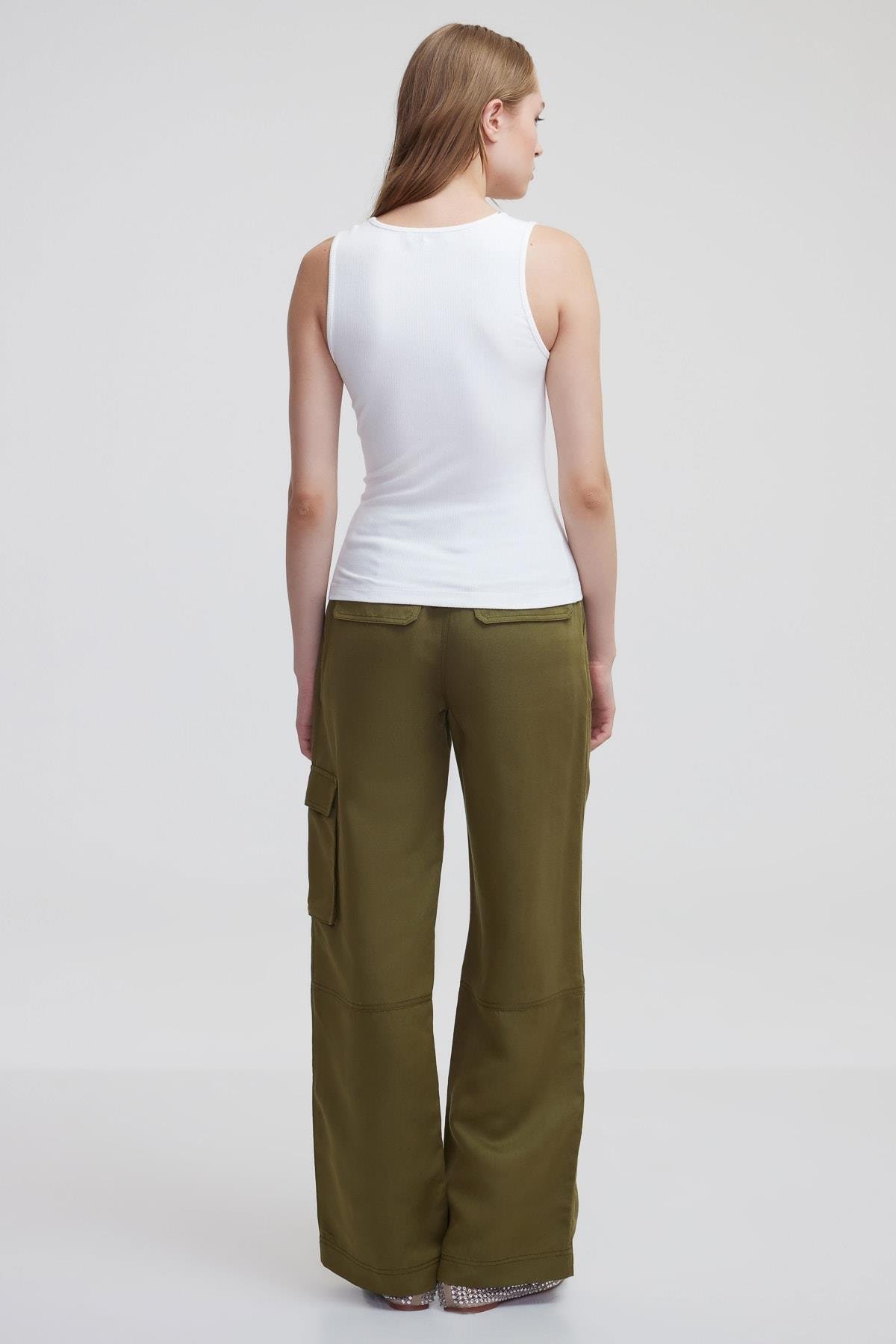 IPEKYOL Haki Bol Paça Kargo Pantolon