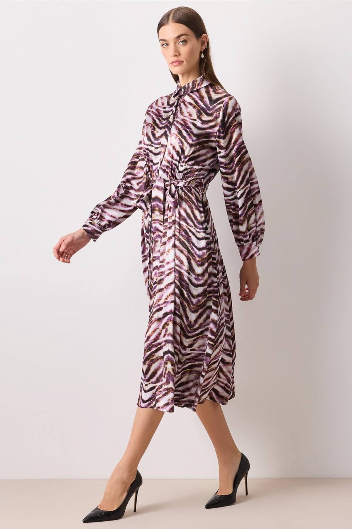 IPEKYOL Mor Dokuma Elbise