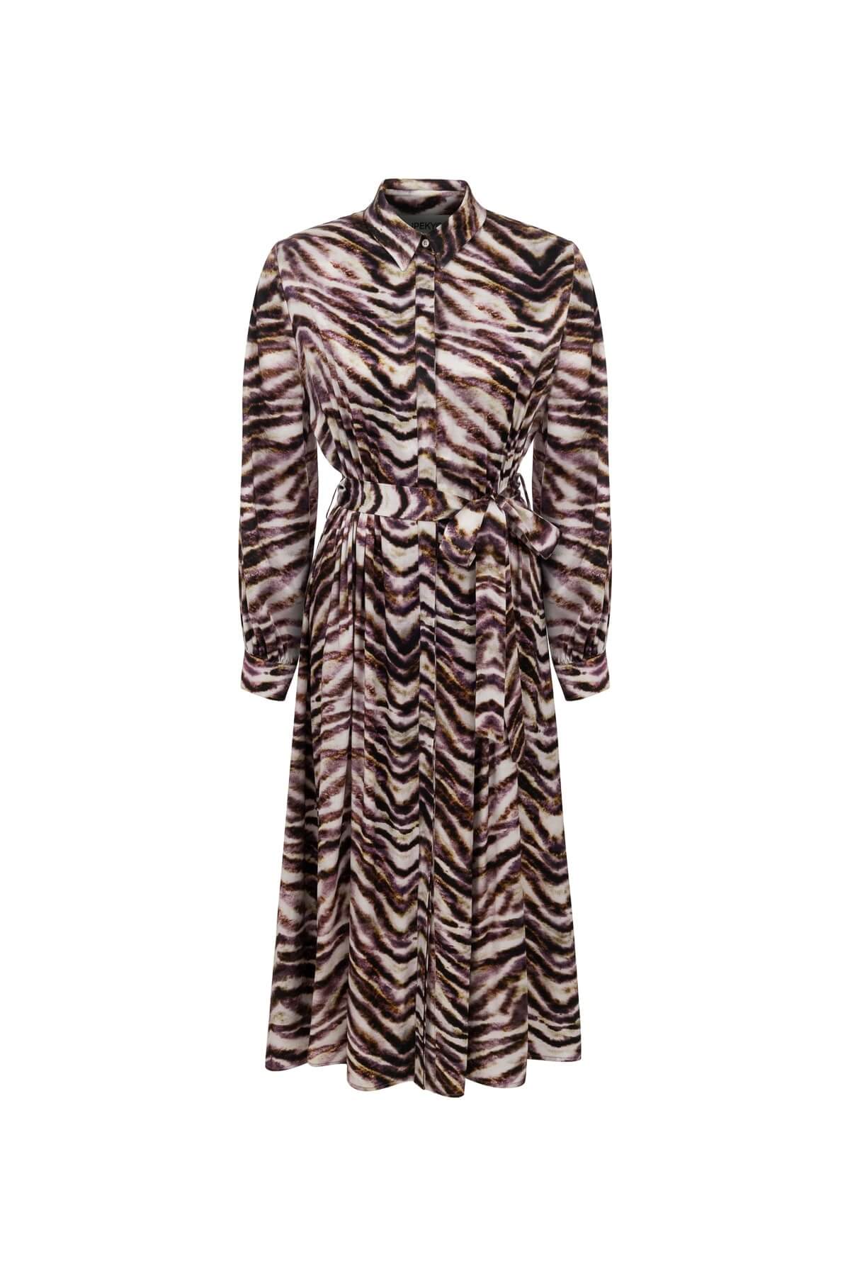 IPEKYOL Mor Dokuma Elbise