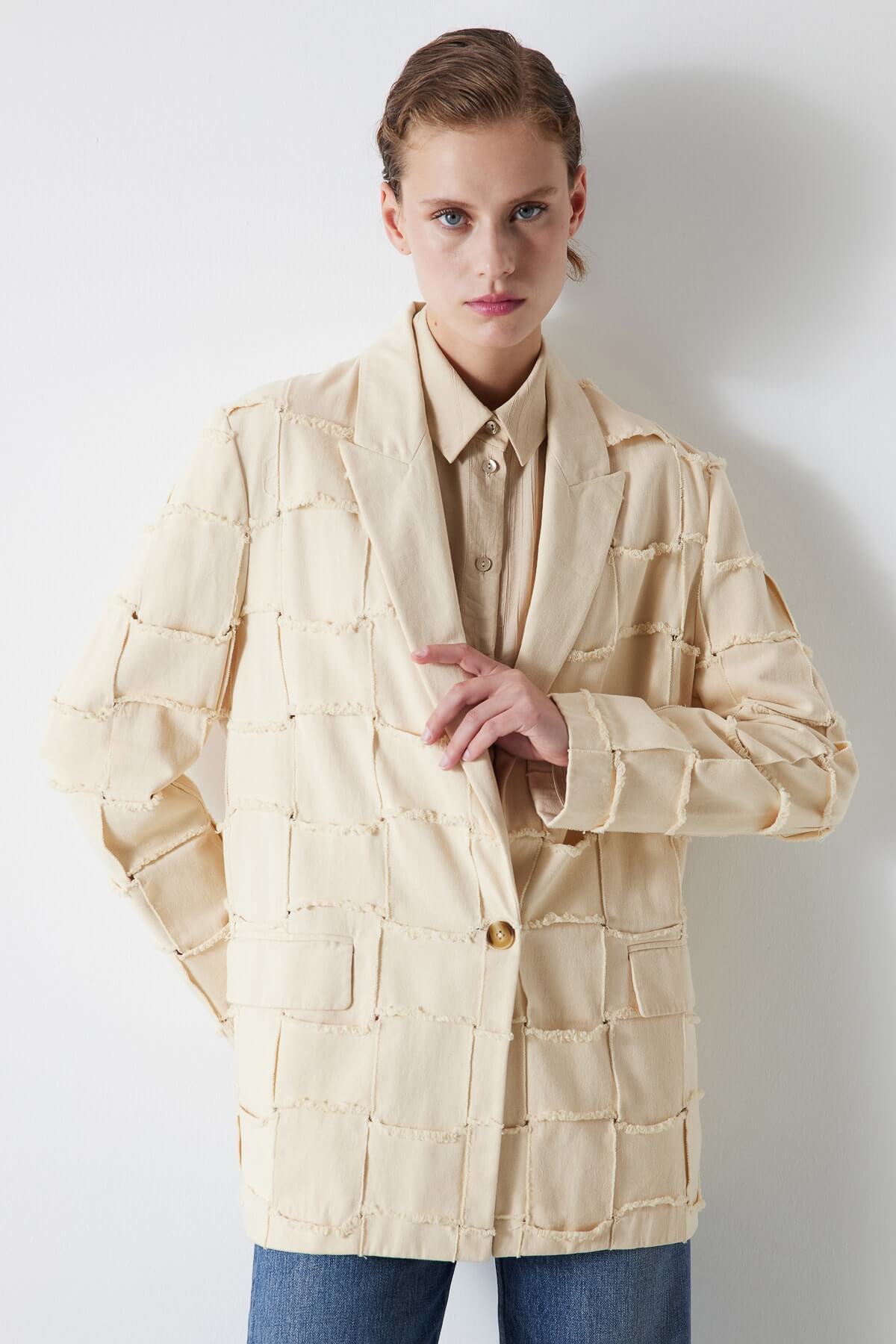 IPEKYOL Oversize Yağ Blazer Ceket