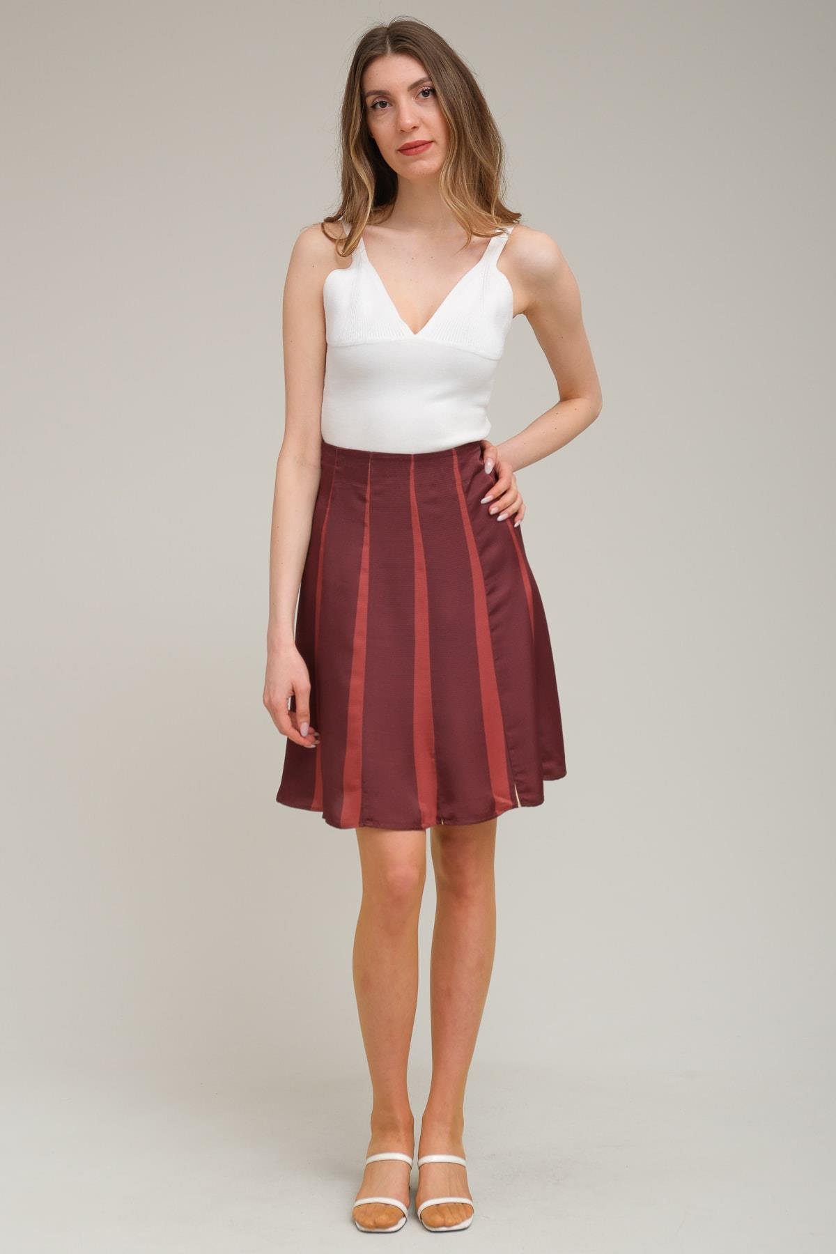 IPEKYOL Renk Geçişli Kahve Etek