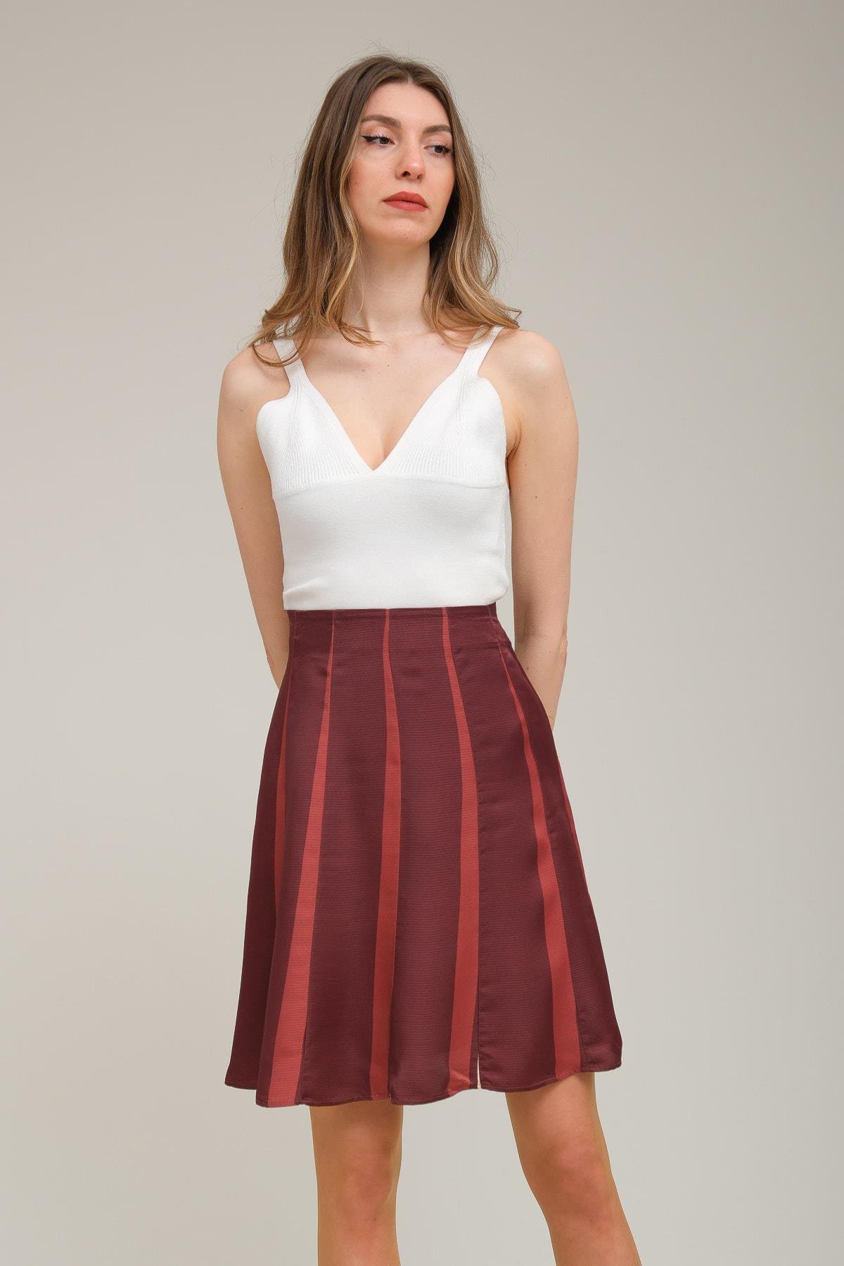 IPEKYOL Renk Geçişli Kahve Etek