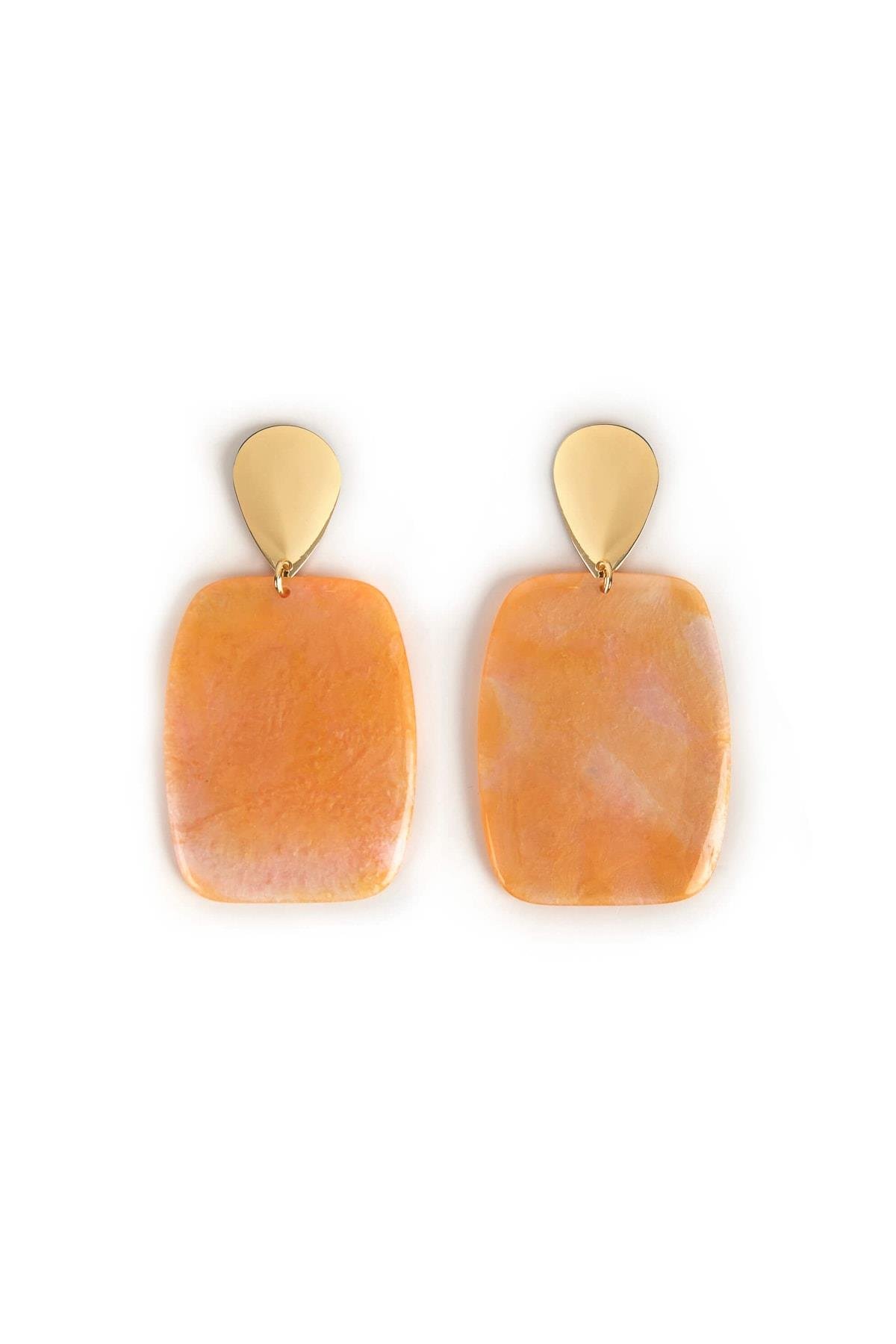 IPEKYOL Turuncu Reçine Küpe