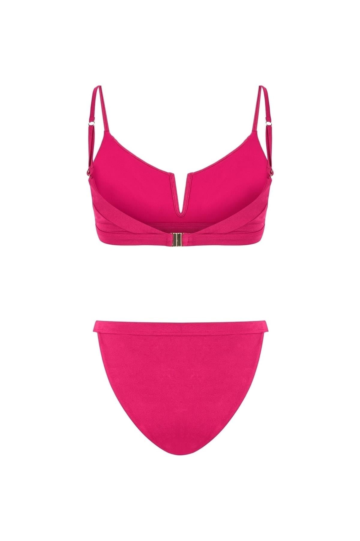 IPEKYOL V Yaka Pembe Bikini Seti