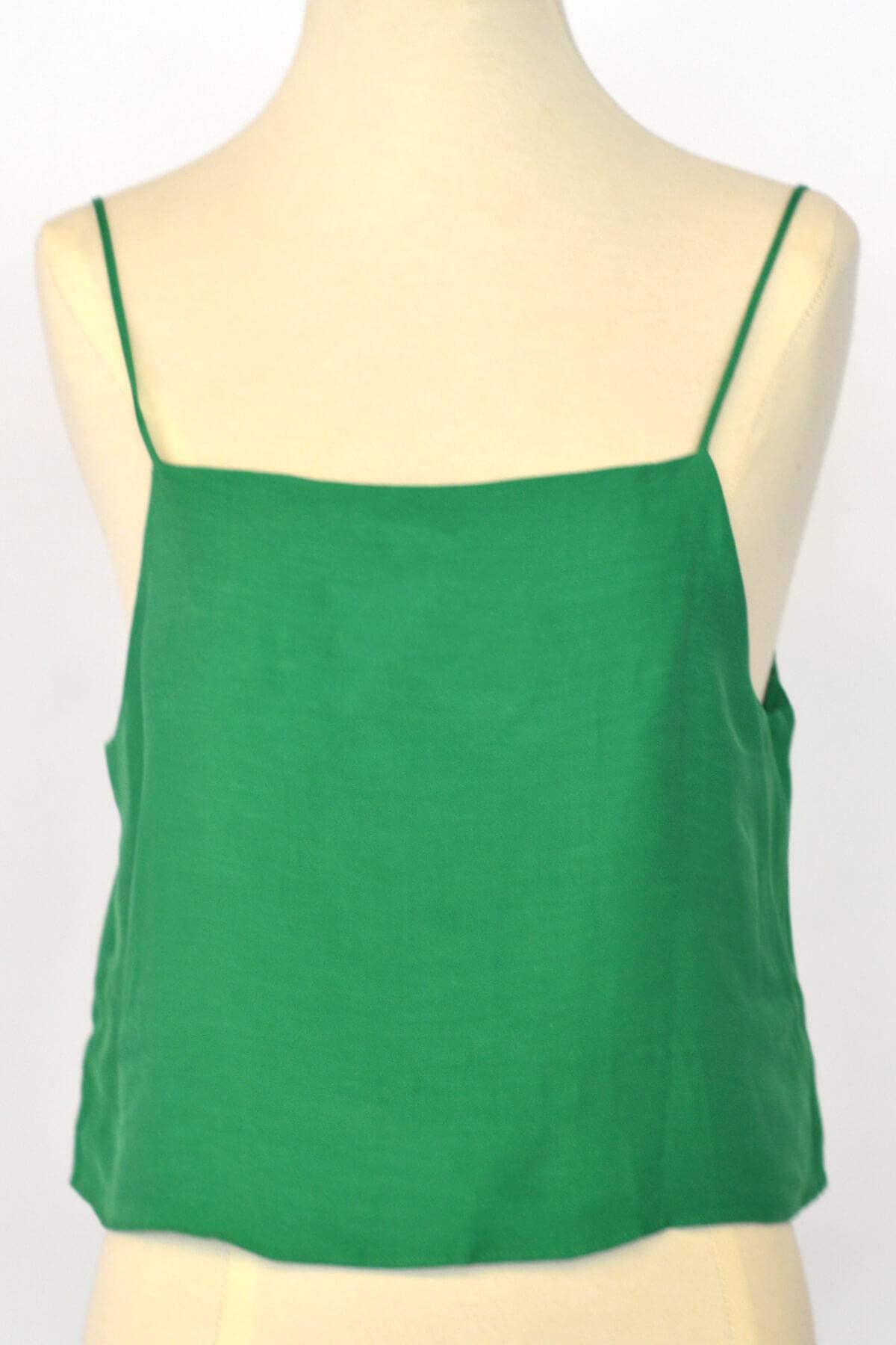 IPEKYOL YESIL 61047 / Düz Yaka Askılı Bluz