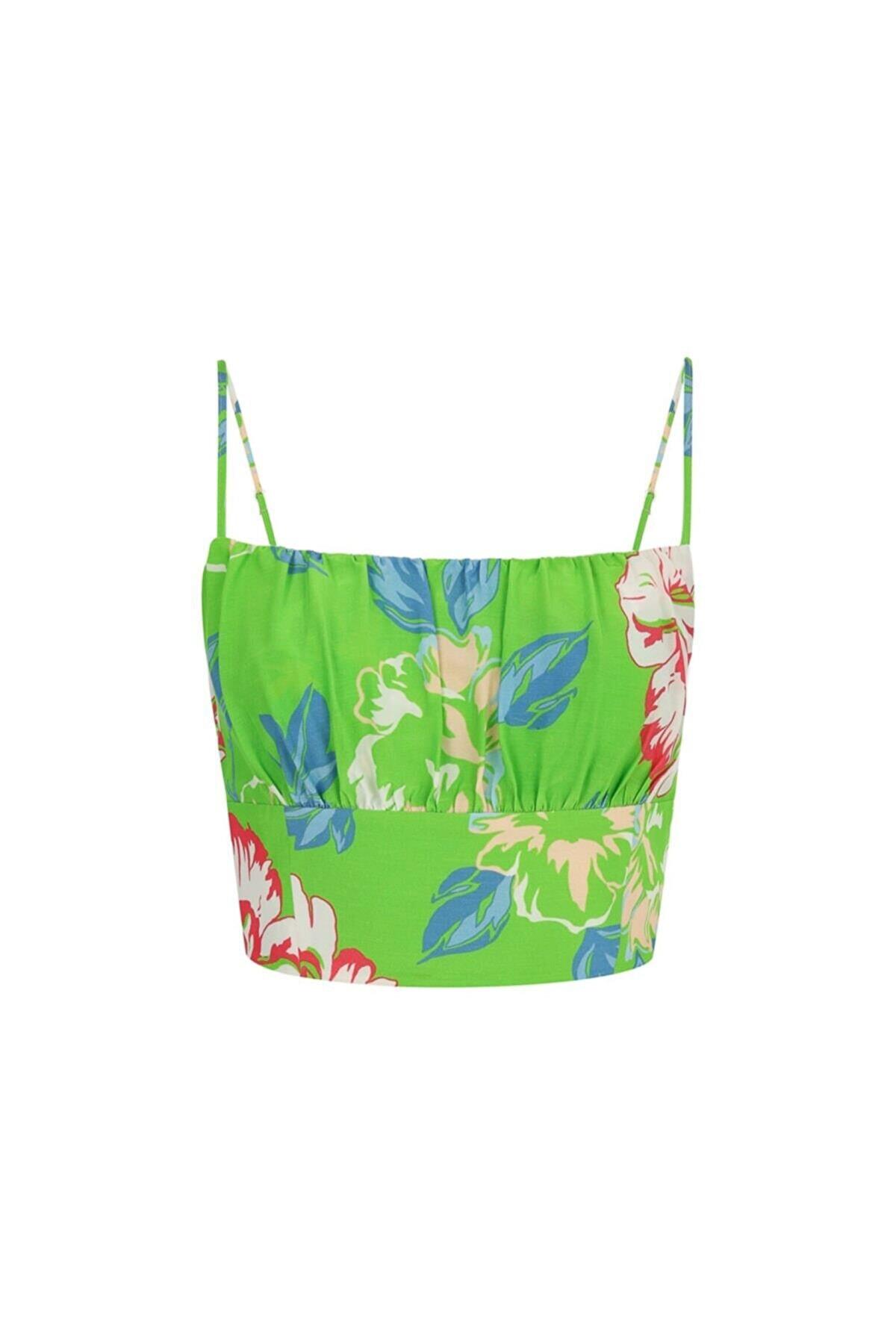 İPEKYOL Yeşil Çiçek Desen Büstiyer