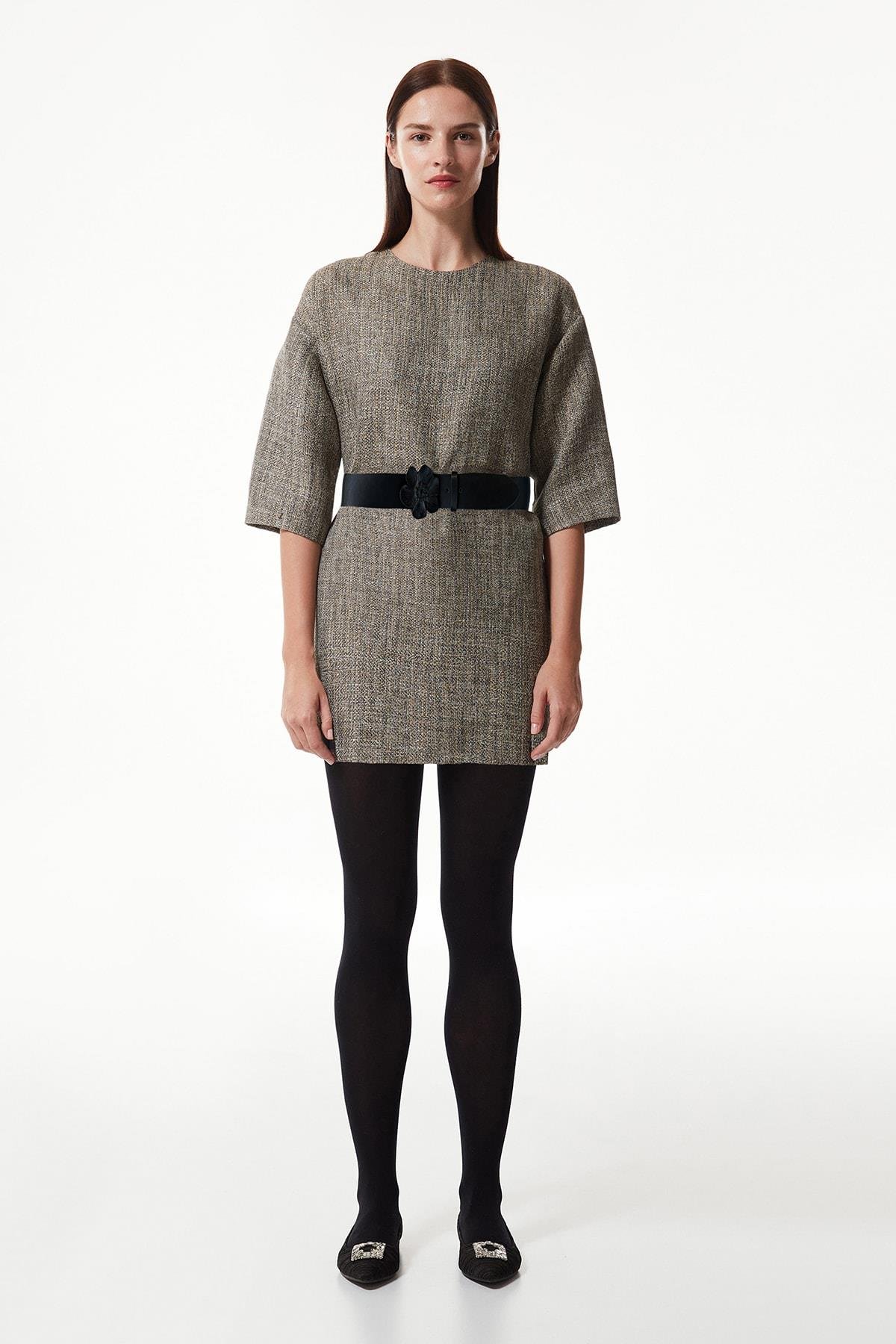 MACHKA Antrasit Tüvit Elbise