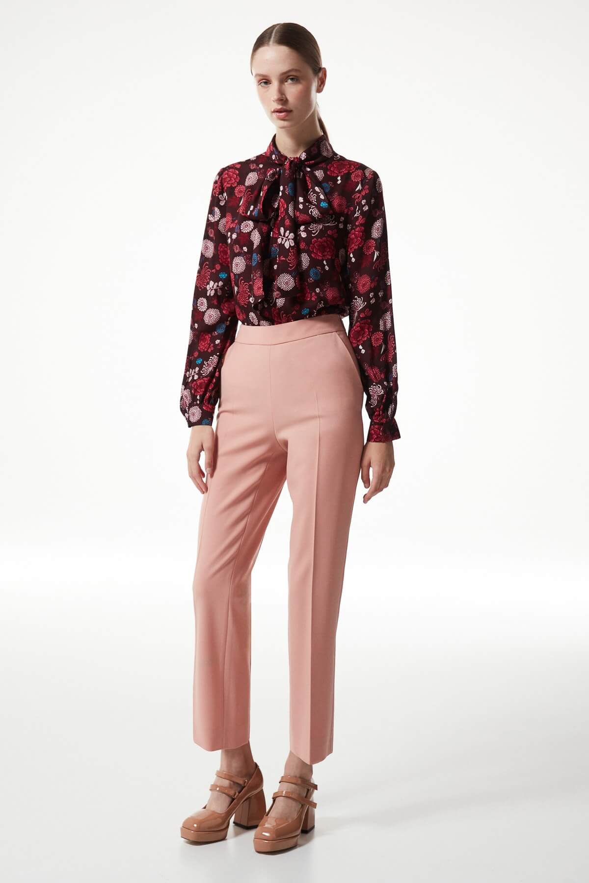 MACHKA Cigarette Fit Pembe Pantolon