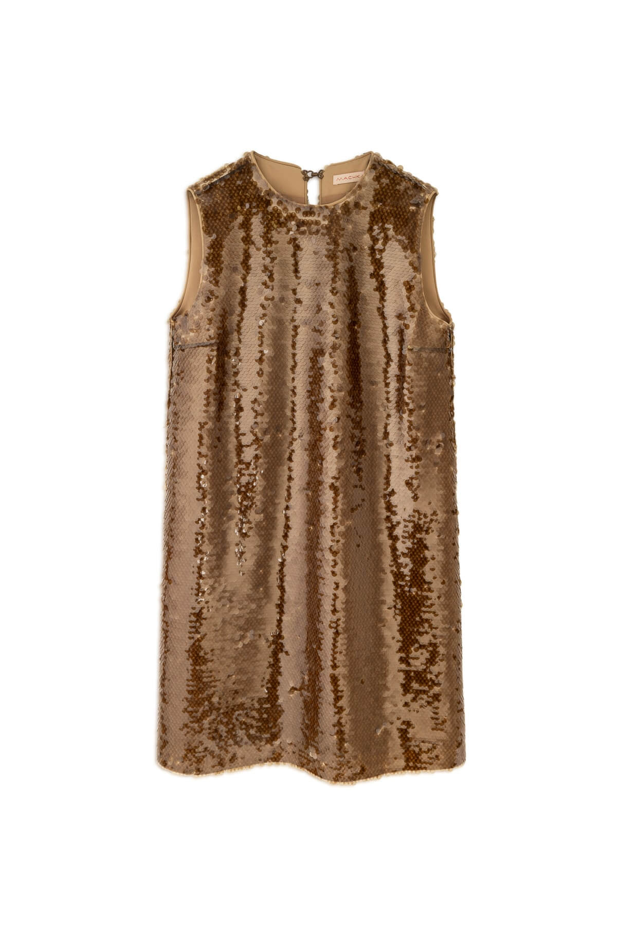 MACHKA Karamel Payetli Mini Elbise