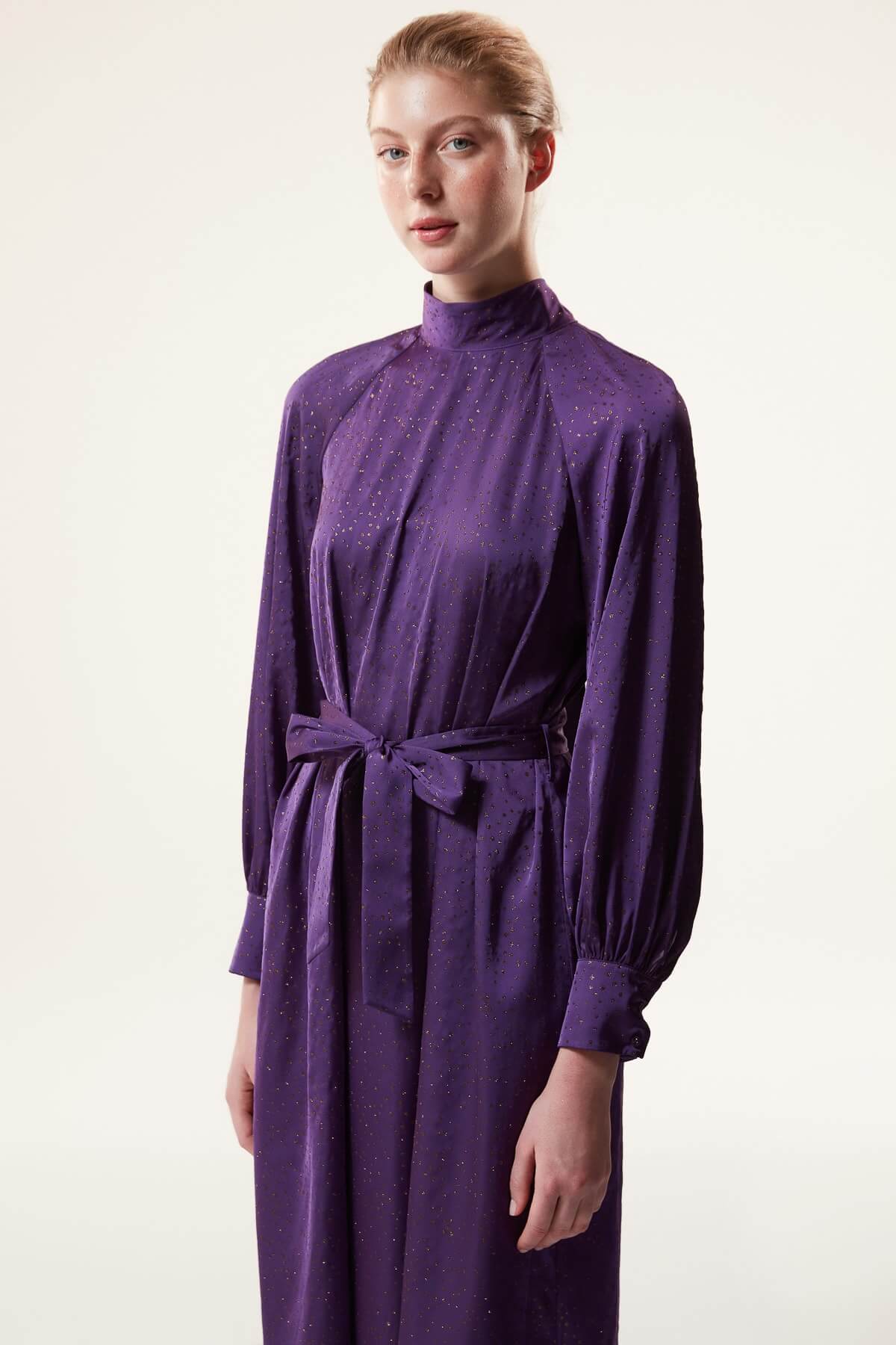 MACHKA Mor Kuşaklı Elbise