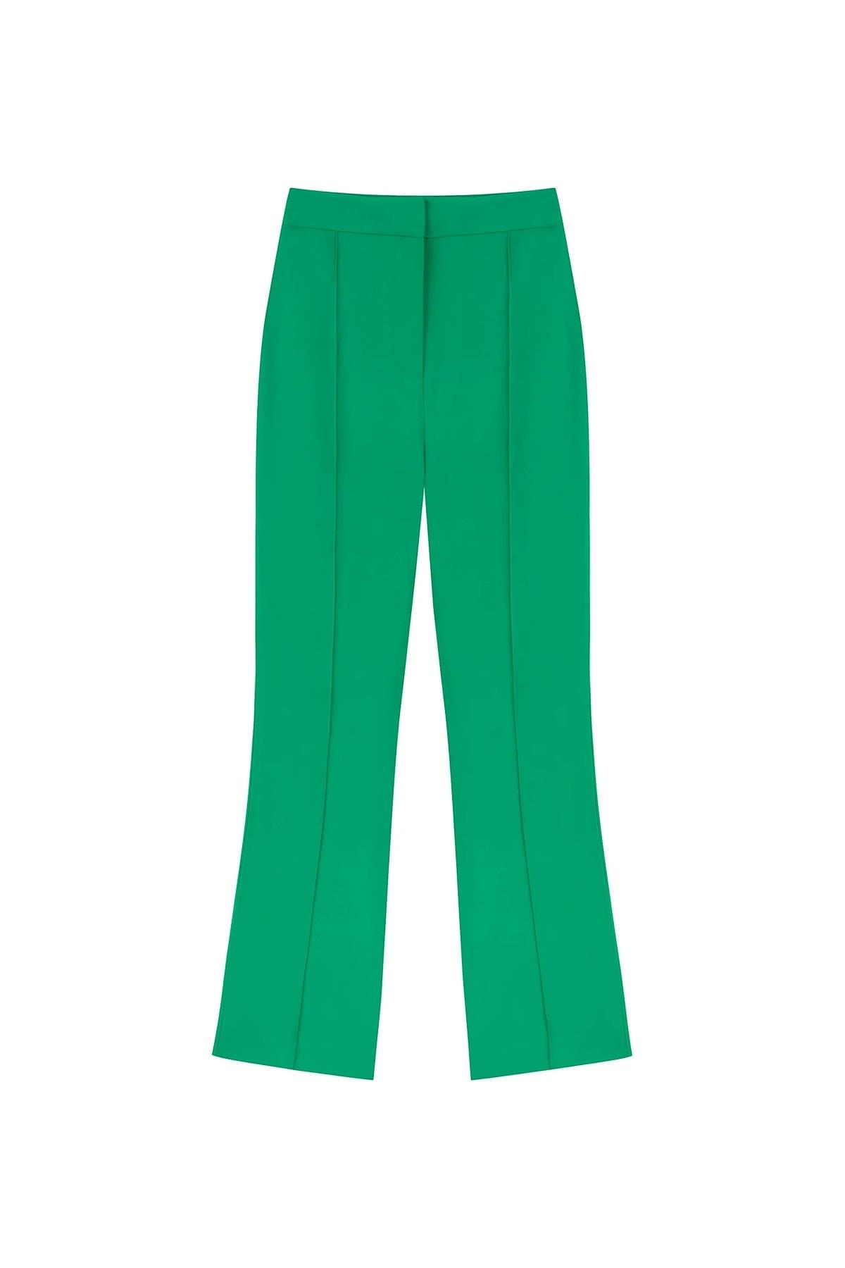 MACHKA Yeşil Straight Fit Krep Pantolon