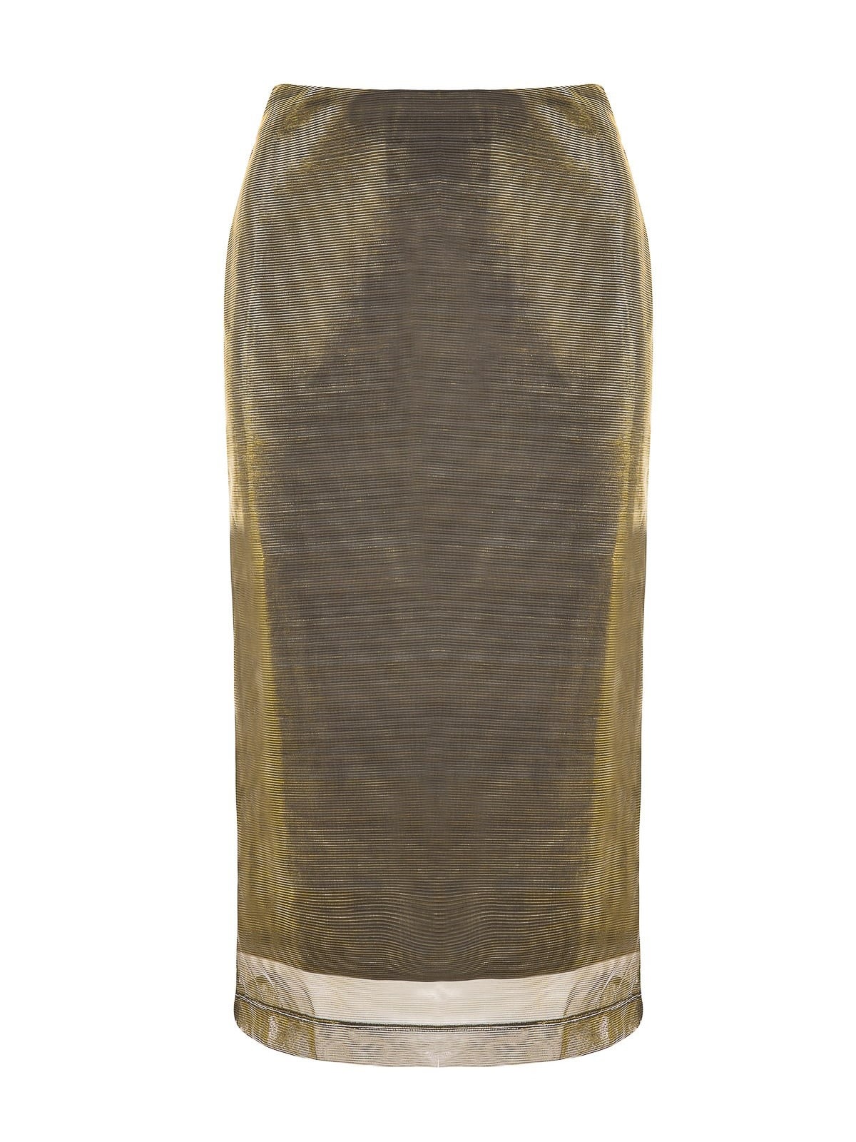 TWIST Beli Lastikli Bronz Midi Etek