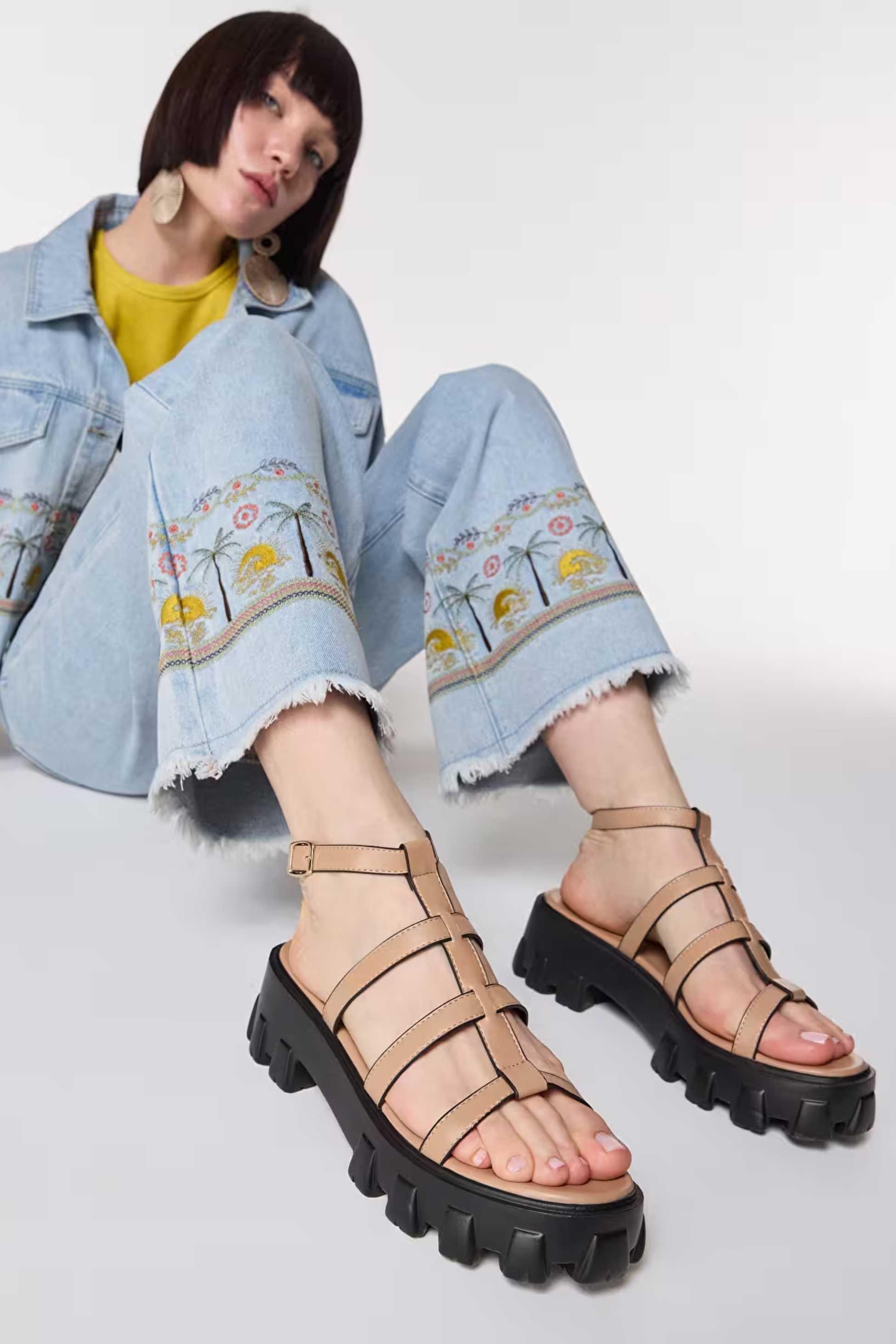 TWIST CAMEL 33008 / SANDALET