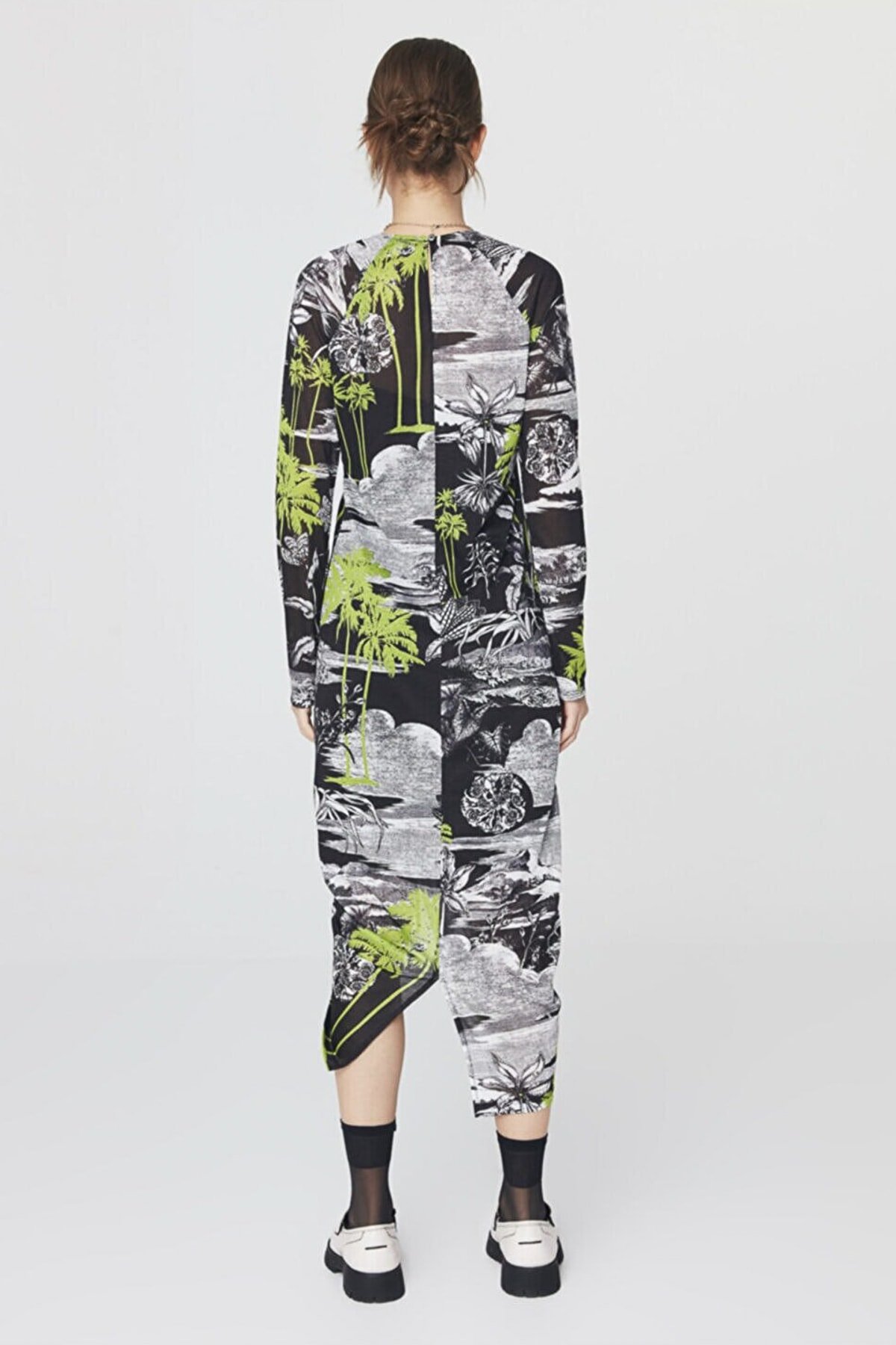 TWIST Desenli Örme Siyah Elbise