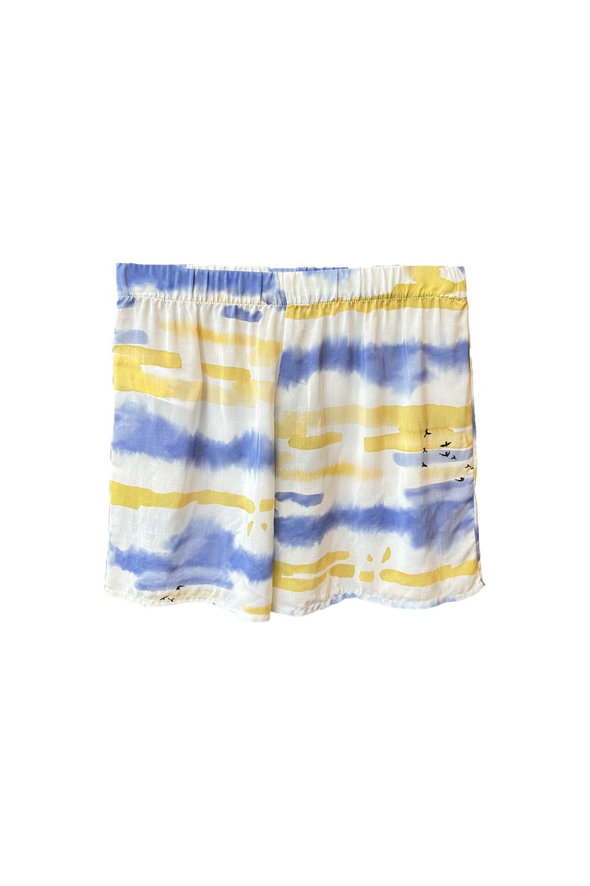 TWIST Ekru Desenli Şort