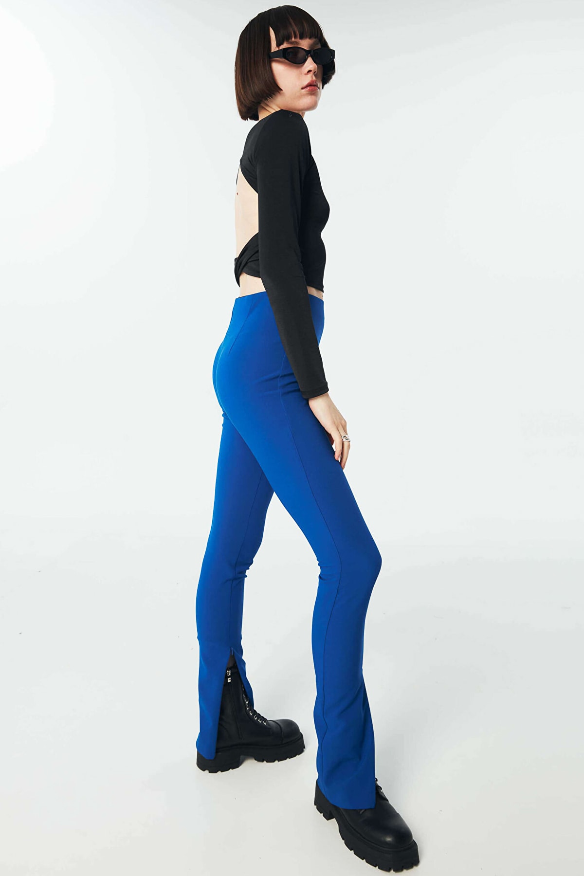 TWIST Fermuar Aksesuarlı Mavi Pantolon