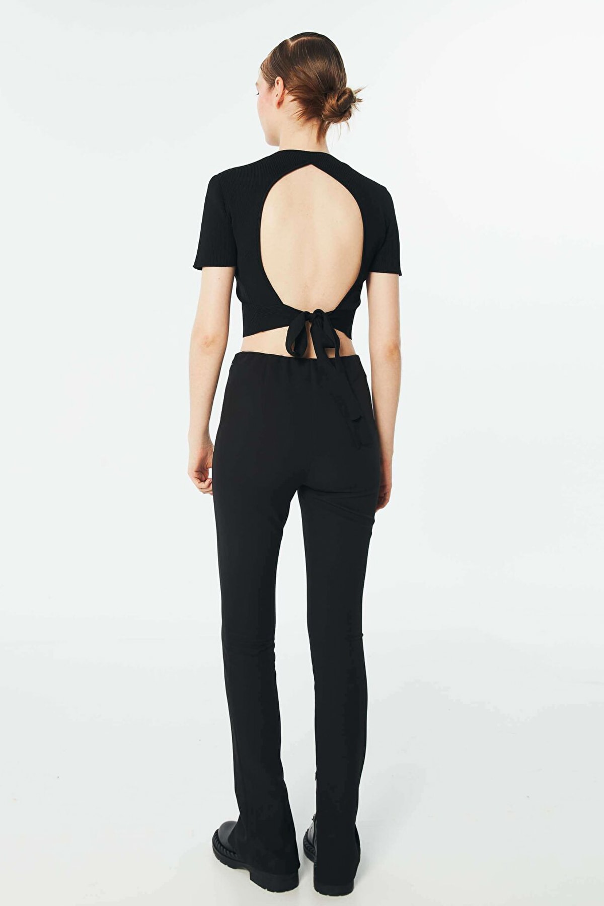 TWIST Fermuar Aksesuarlı Siyah Pantolon