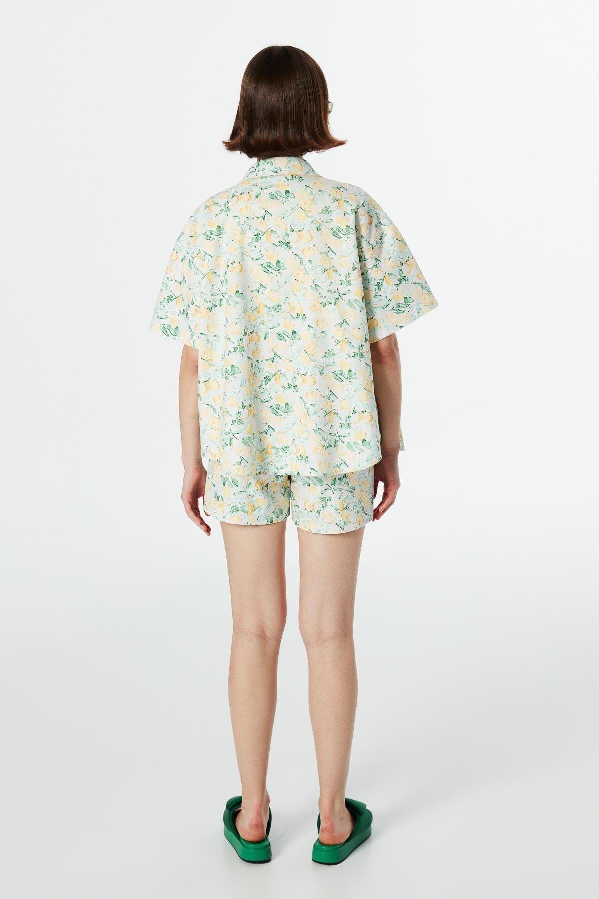 TWIST Krem Desenli Gömlek