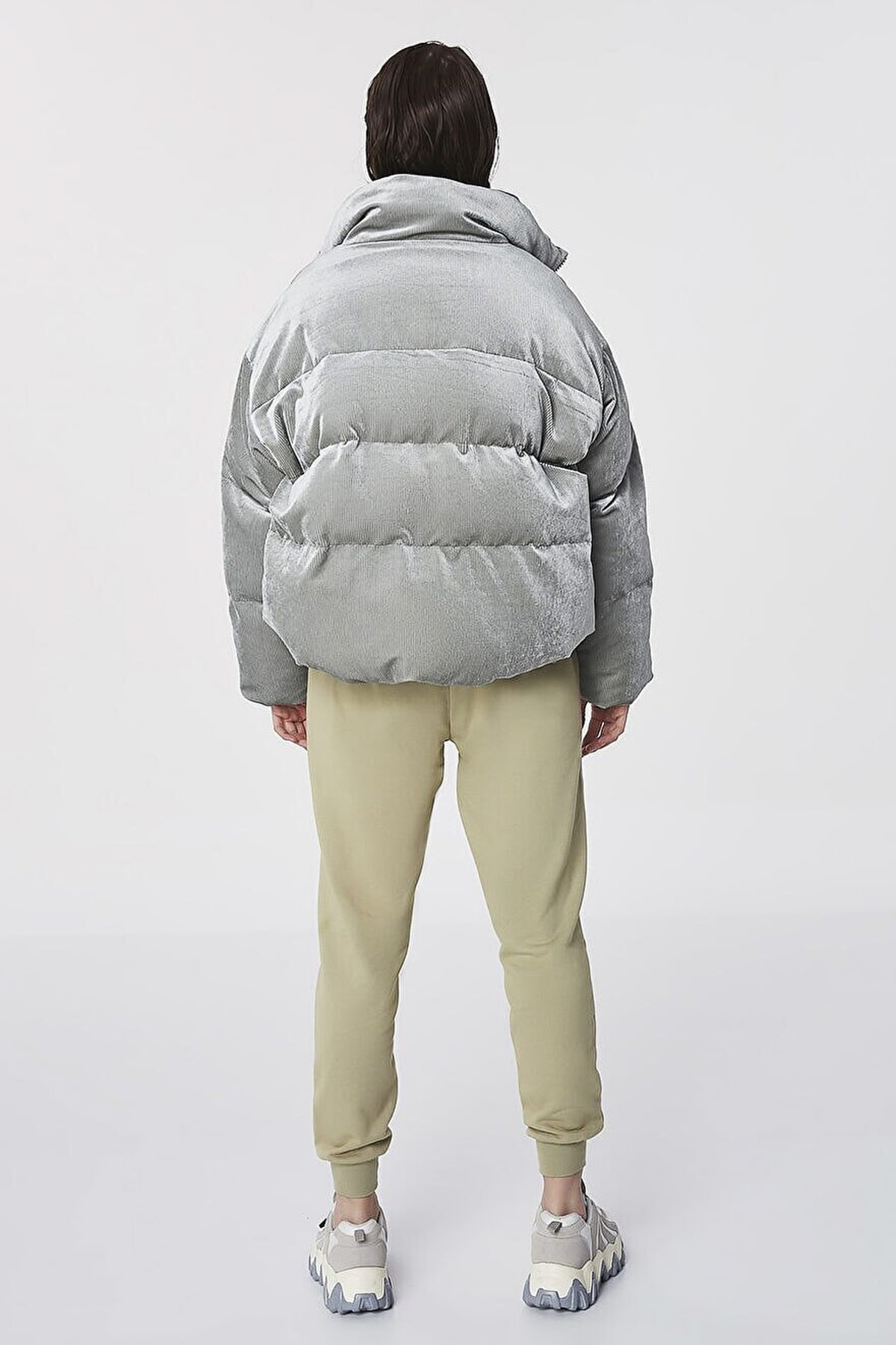 TWIST Mint Kadife Puffer Mont
