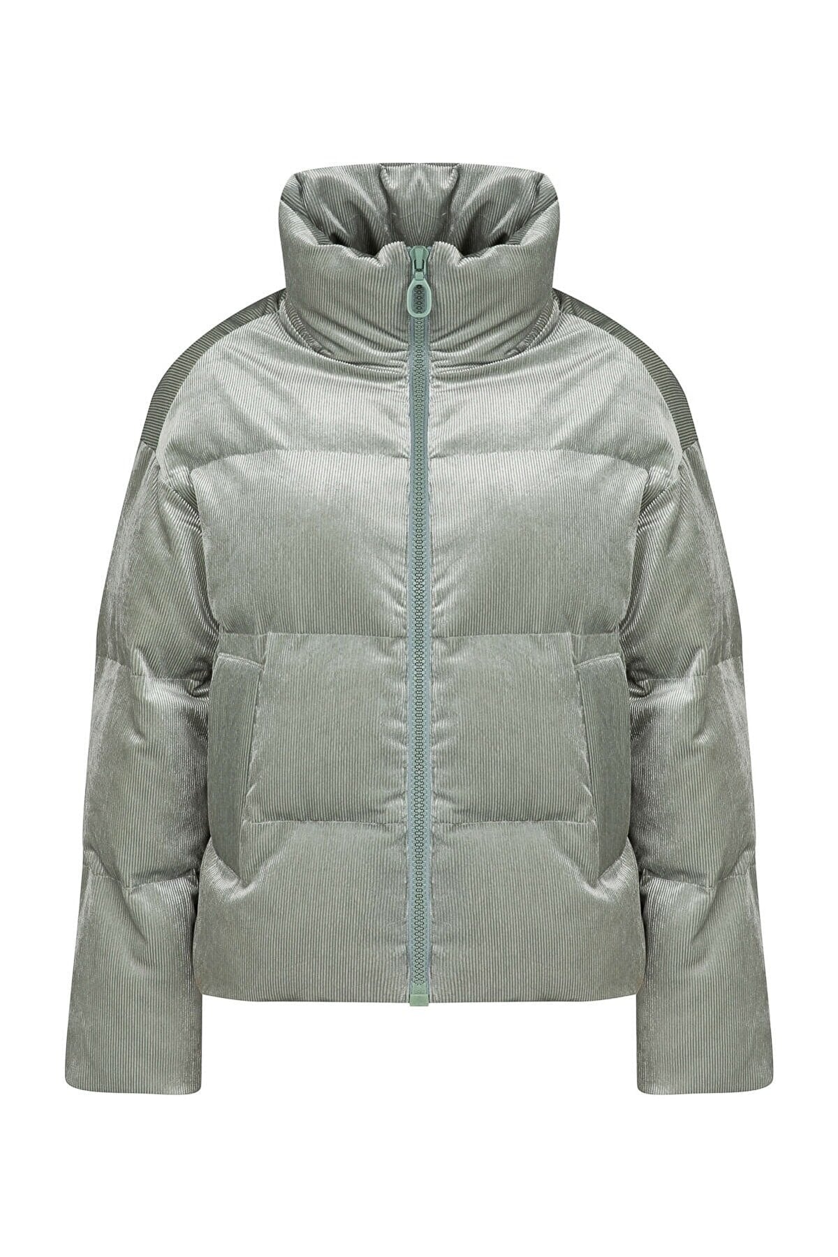 TWIST Mint Kadife Puffer Mont