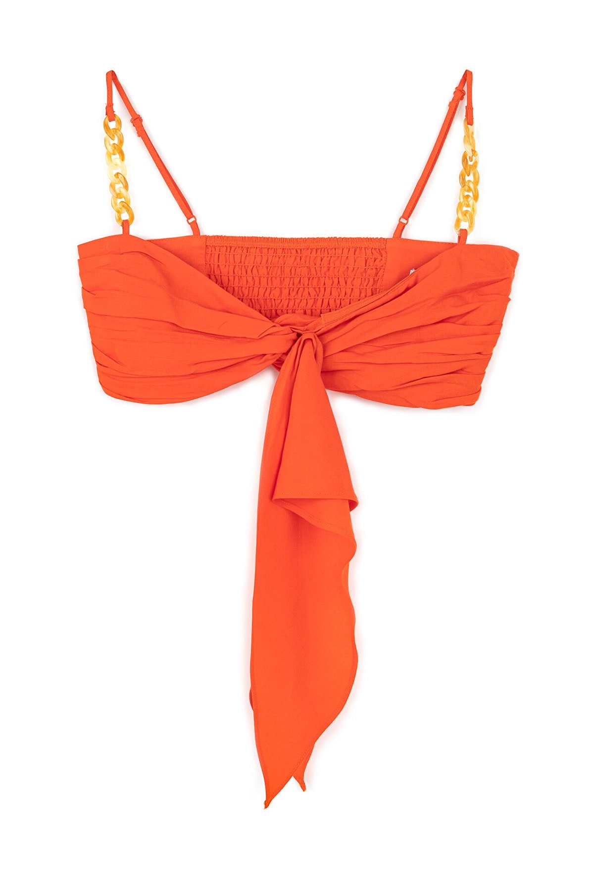 TWIST Önden Bağlamalı Zincir Askılı Büstiyer Turuncu Büstiyer