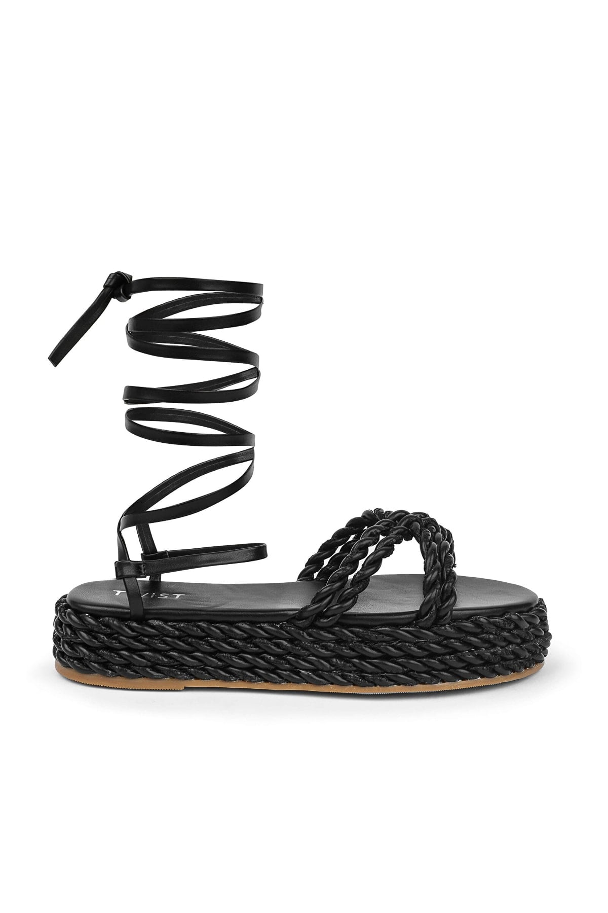 TWIST Siyah Bağcıklı Sandalet