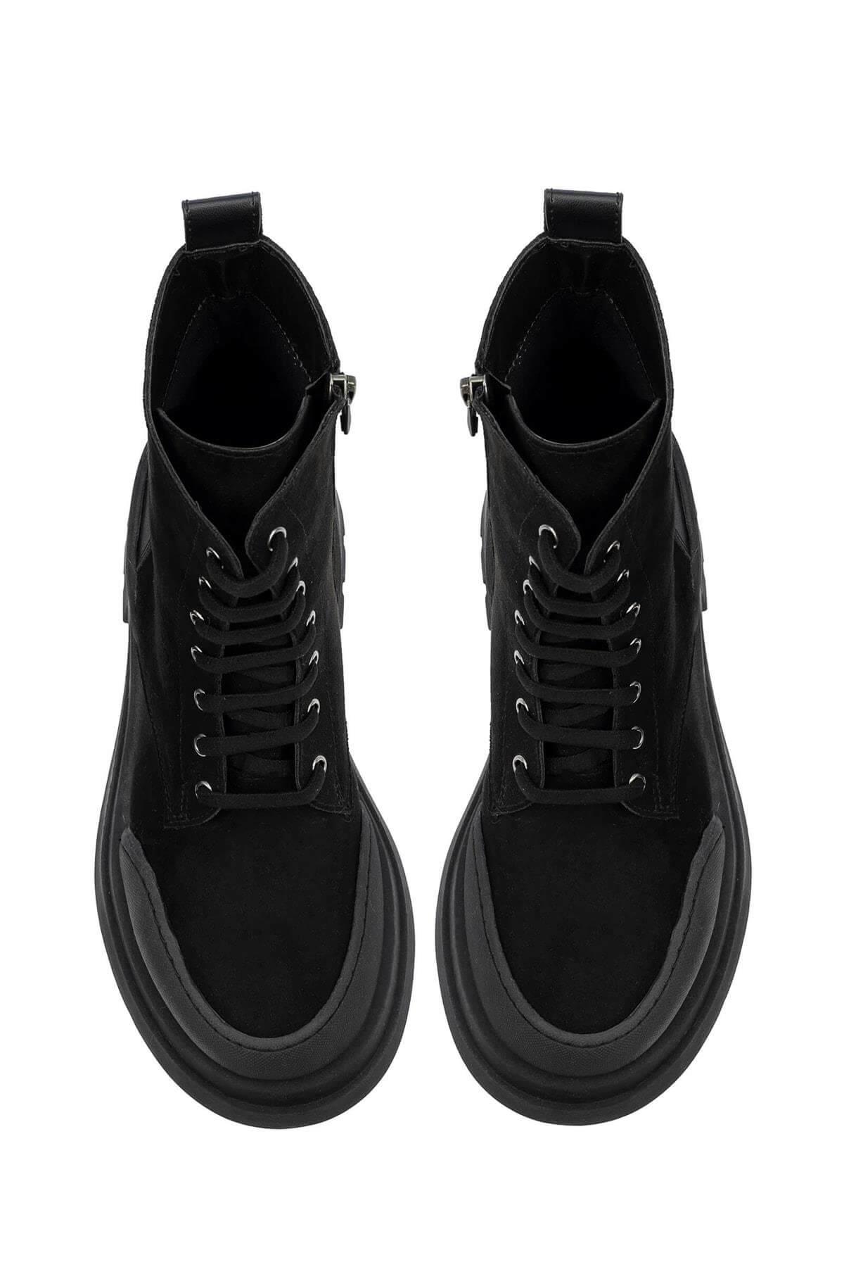 TWIST Siyah Yüksek Taban Bağcıklı Bot