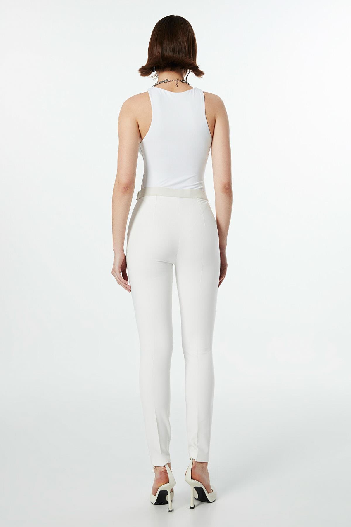 TWIST Skinny Fit Ekru Pantolon