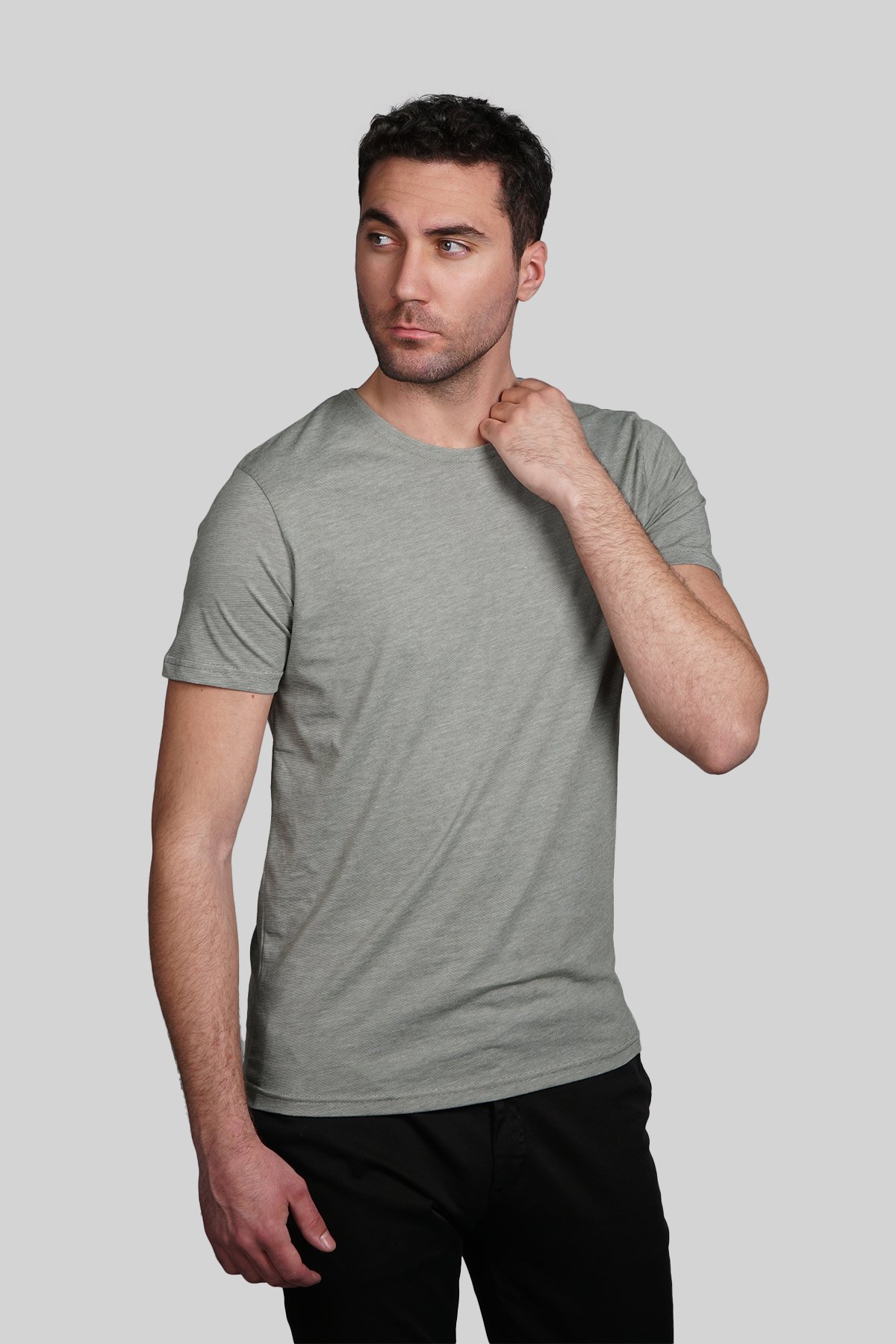 D.Yeşil Slim Fit Tişört