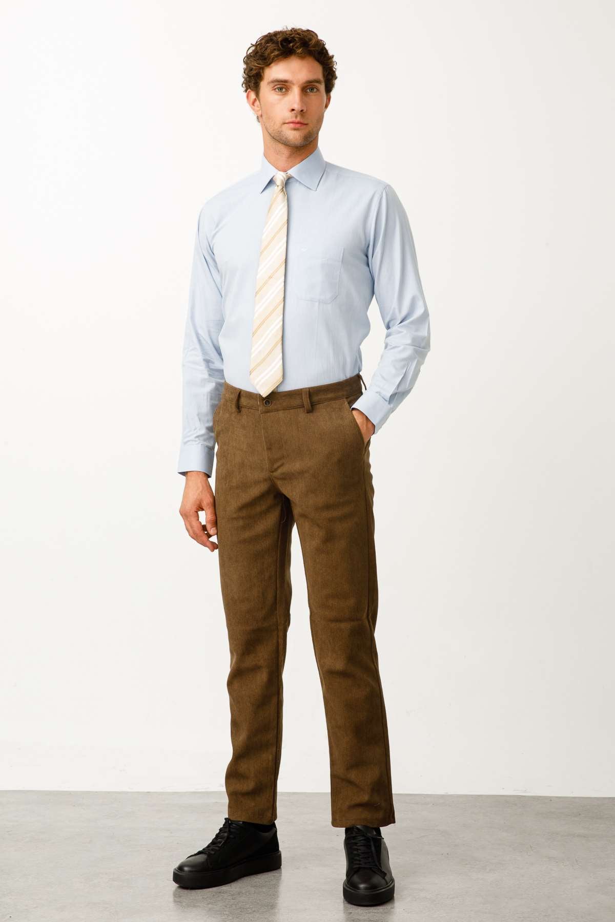 ERKEK A.KAHVE REGULARFIT / RAHAT KALIP STD PANTOLON