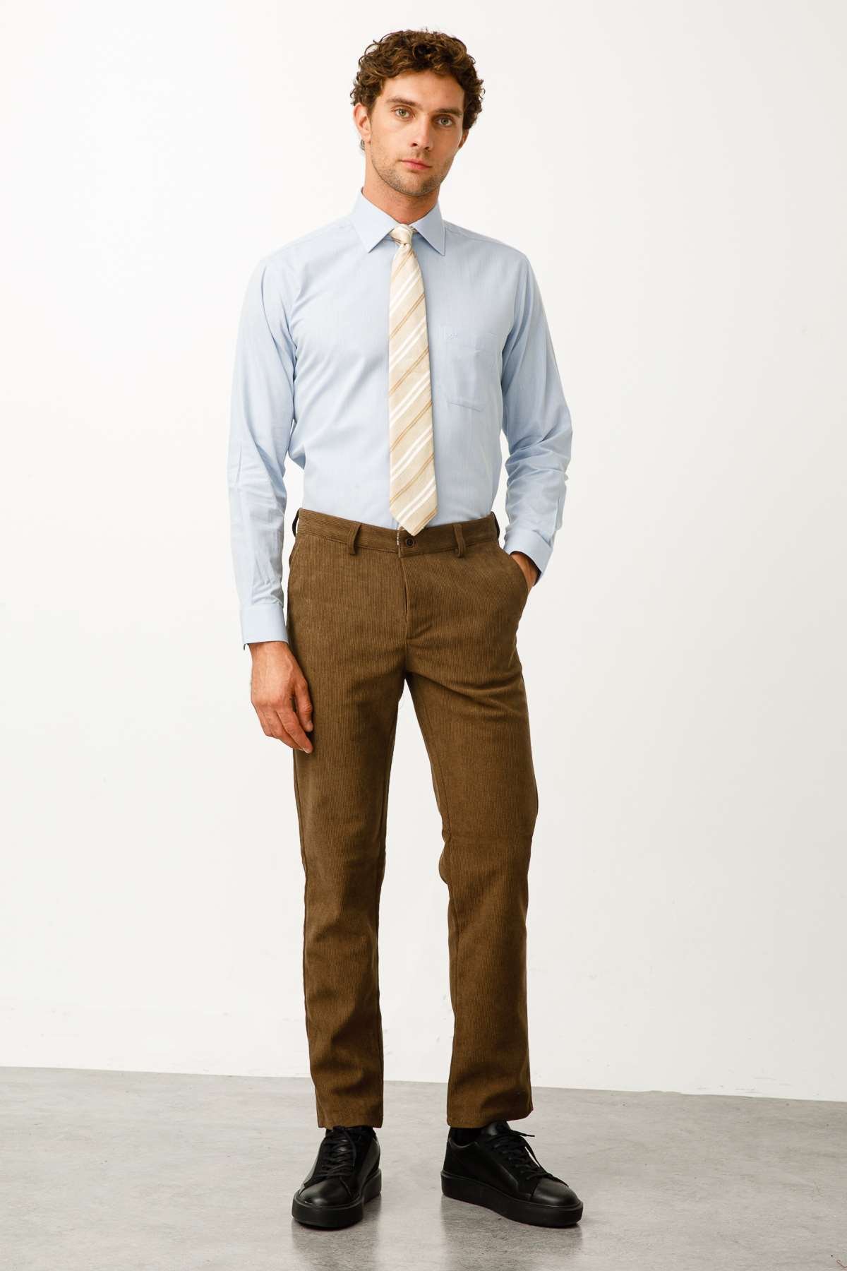 ERKEK A.KAHVE REGULARFIT / RAHAT KALIP STD PANTOLON