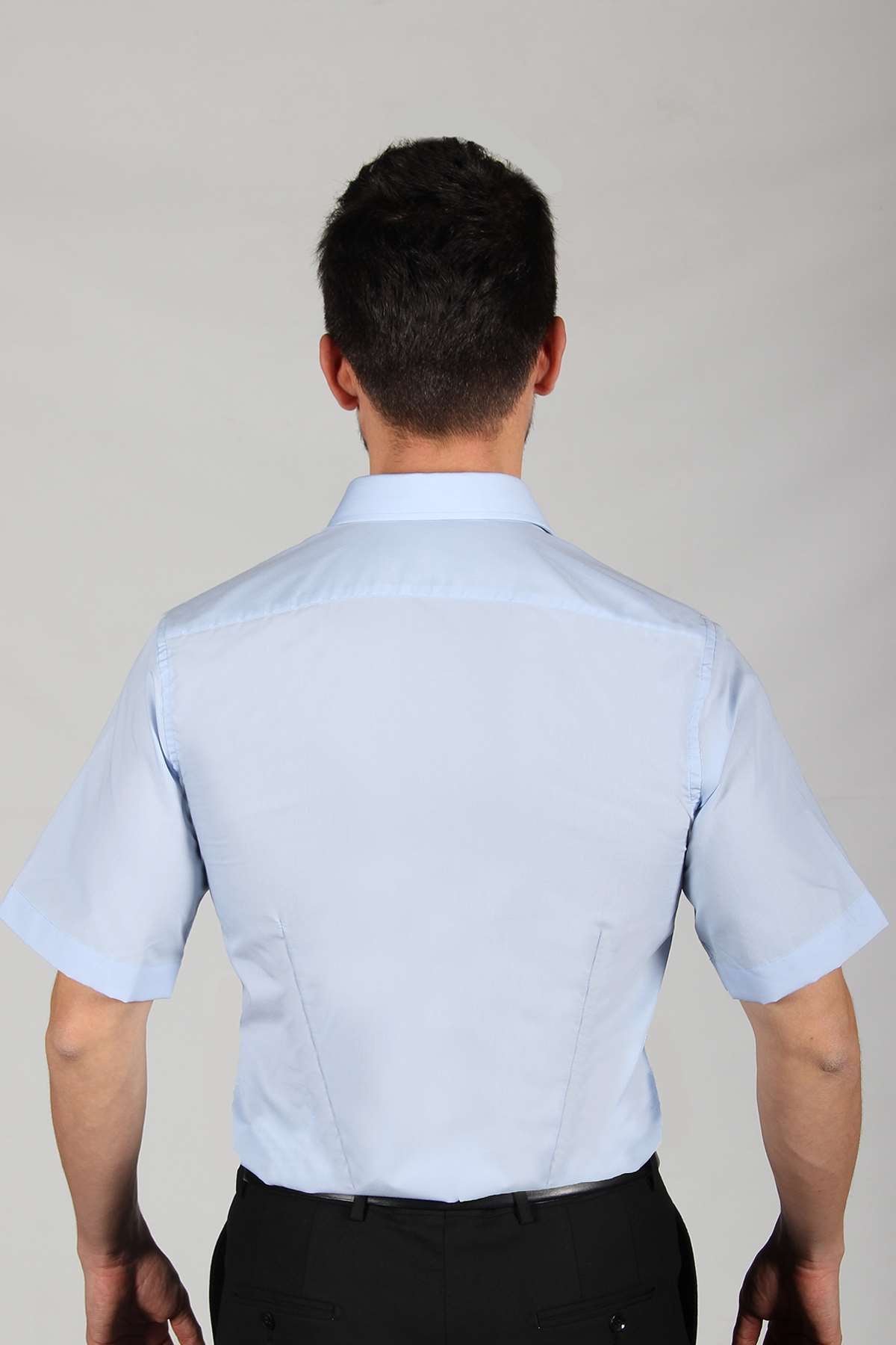 ERKEK A.MAVİ SLIM FIT / DAR KALIP STD GÖMLEK KISA KOL