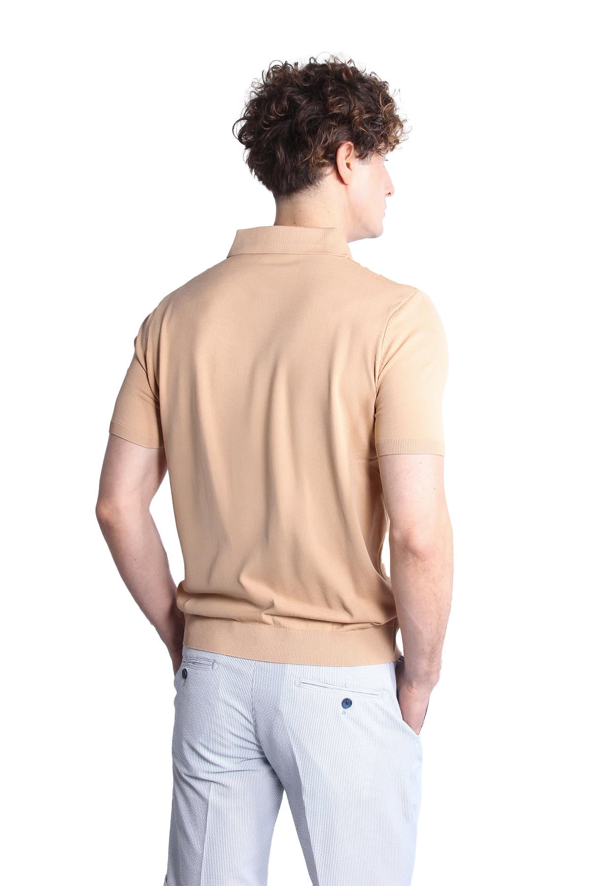 ERKEK BEJ STANDART POLO YAKA TRİKO KISA KOL