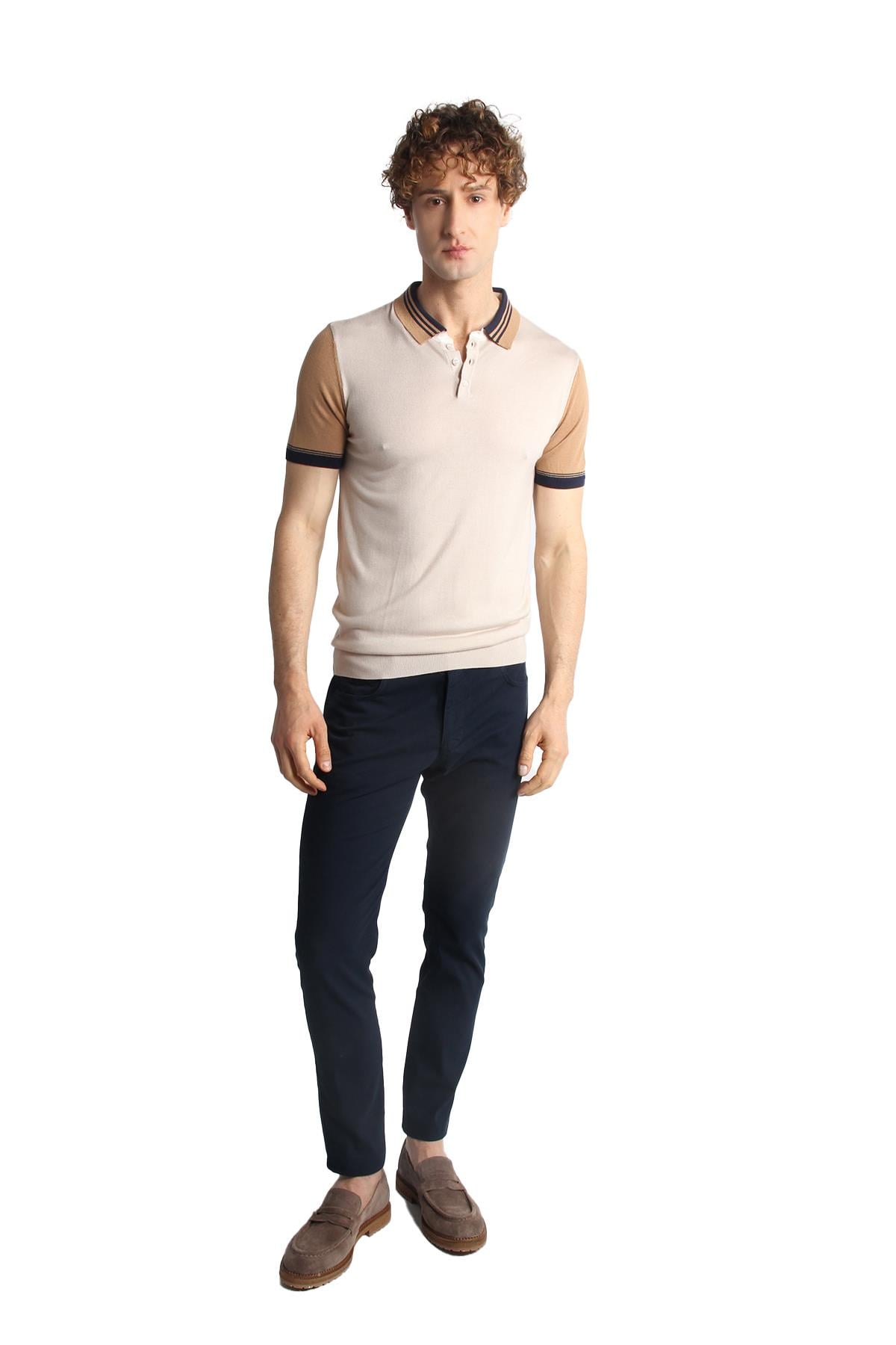 ERKEK BEJ STANDART POLO YAKA TRİKO KISA KOL