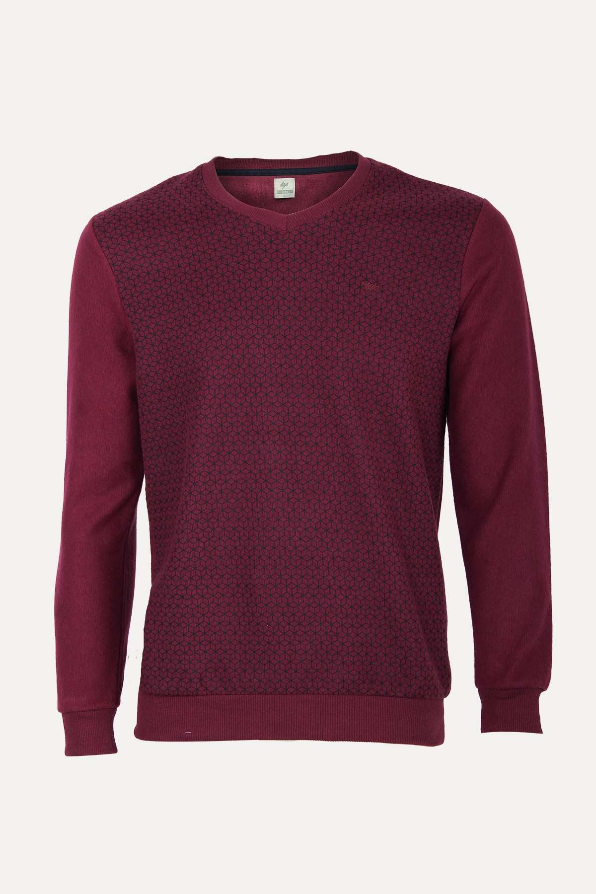 ERKEK BORDO STANDART V YAKA TRİKO