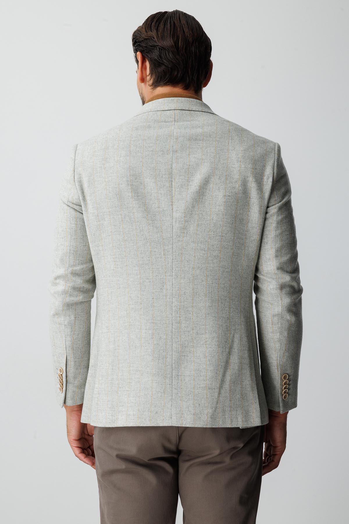ERKEK GRİ SLIM FIT / DAR KALIP GENİŞ KIRLANGIÇ CEKET