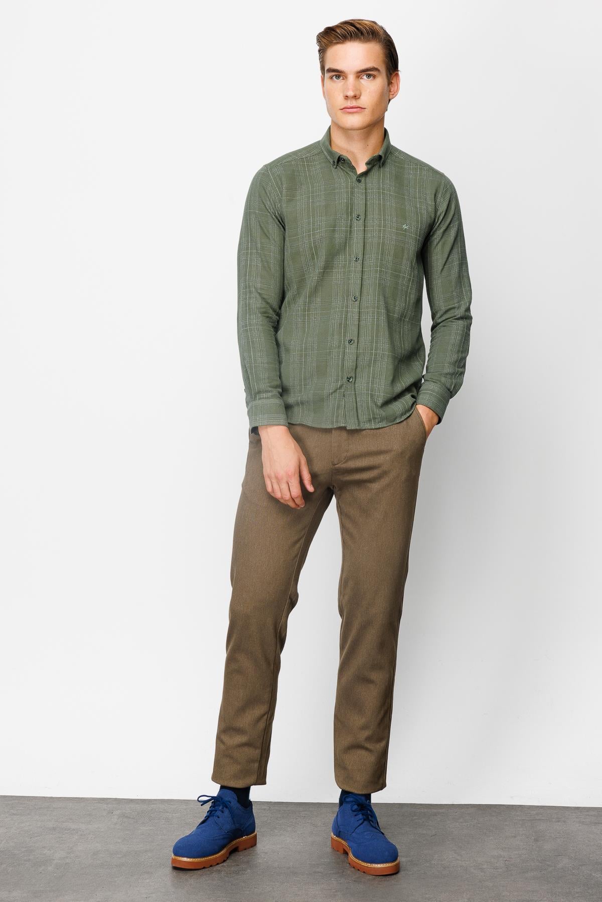 ERKEK HAKİ DYNAMİCFİT TED BAKER DÜĞMELİ GÖMLEK