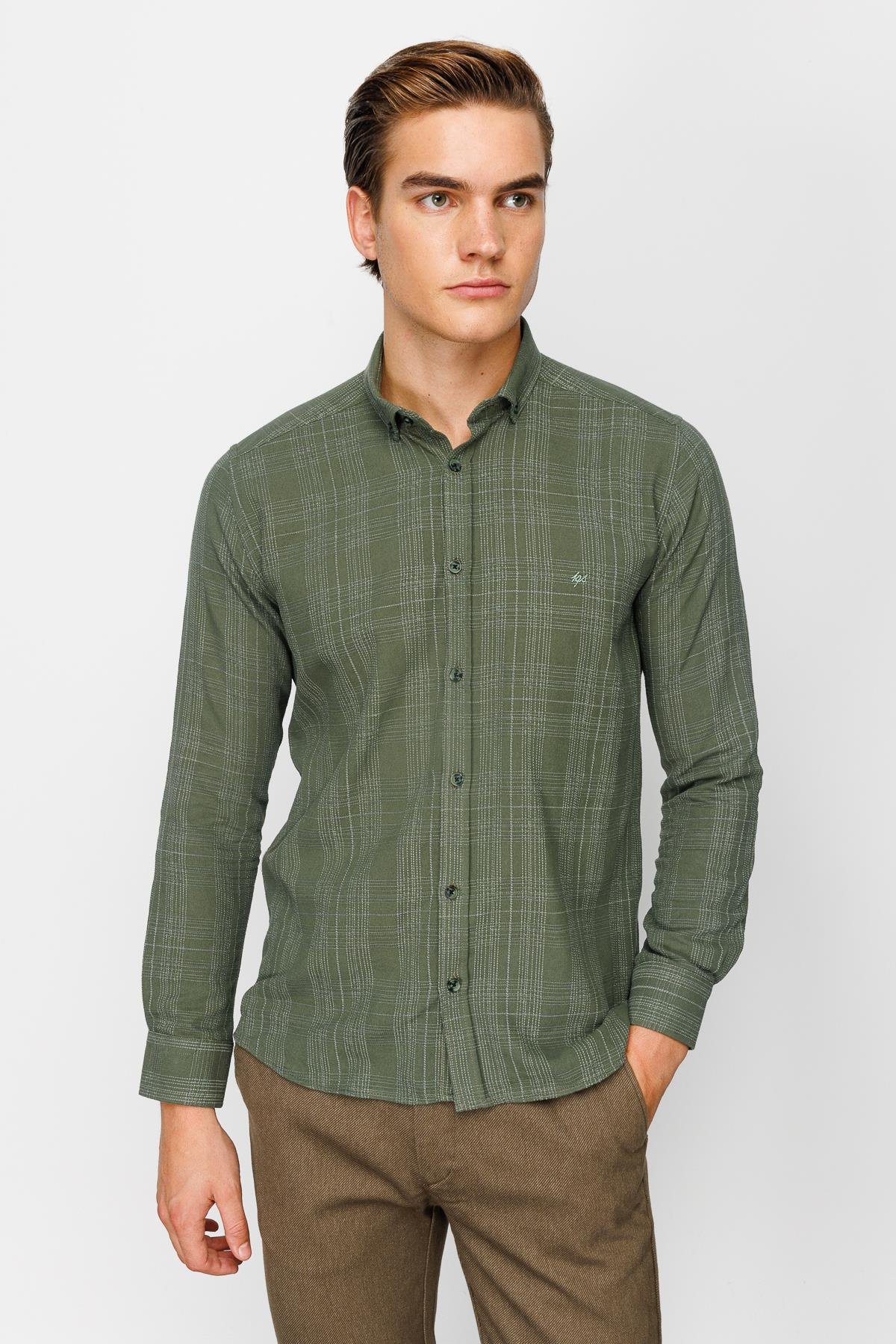 ERKEK HAKİ DYNAMİCFİT TED BAKER DÜĞMELİ GÖMLEK