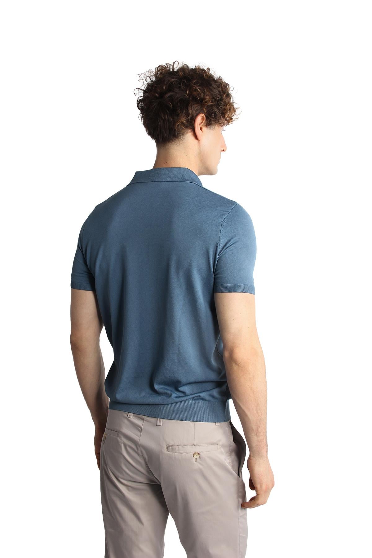 ERKEK İNDİGO STANDART POLO YAKA TRİKO KISA KOL