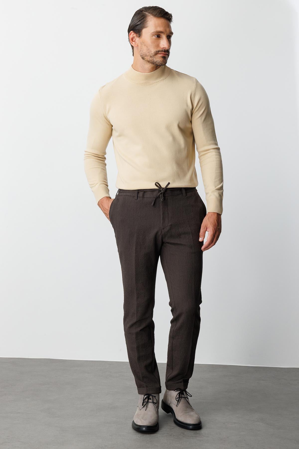 ERKEK KAHVE DYNAMIC FIT STD PANTOLON