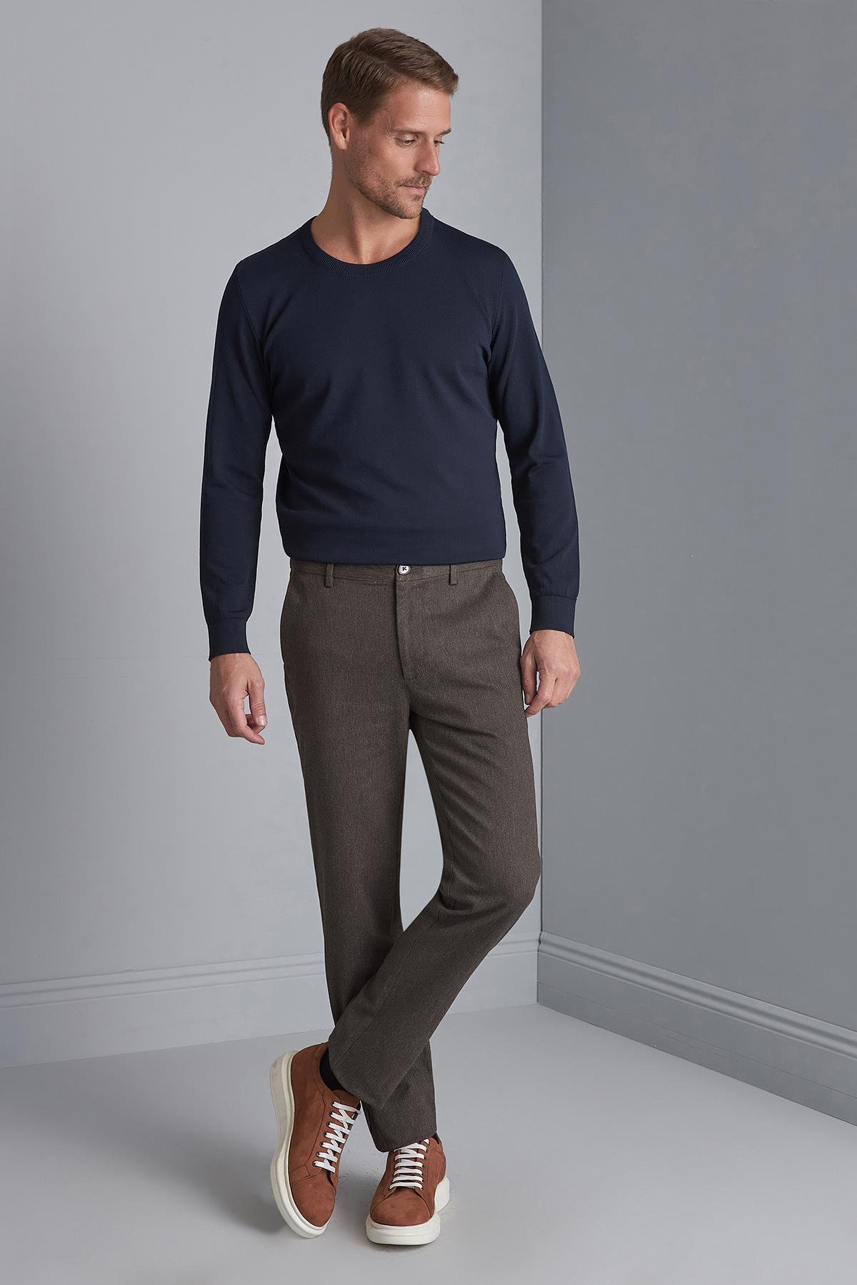ERKEK KAHVE REGULARFIT / RAHAT KALIP STD PANTOLON