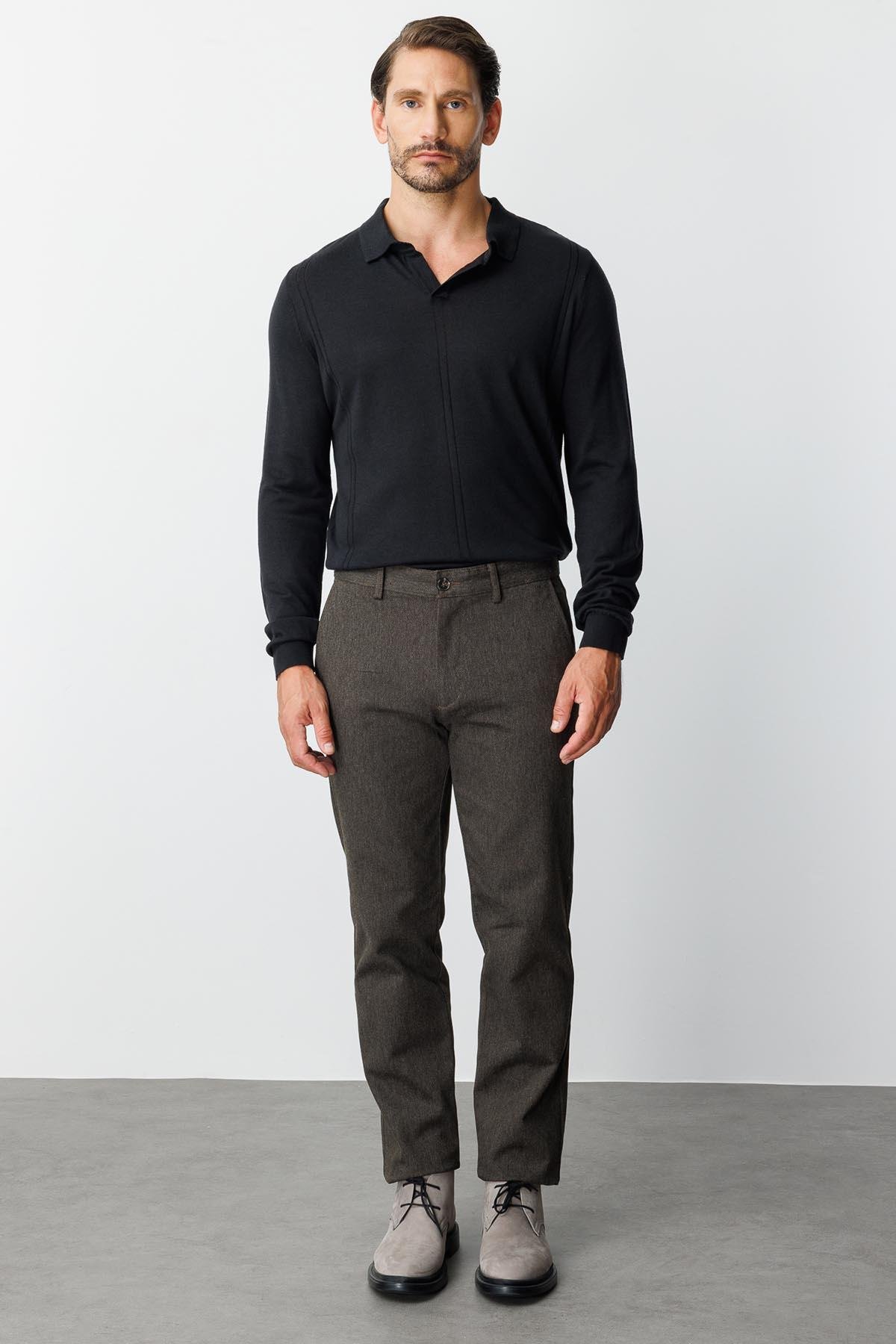 ERKEK KAHVE REGULARFIT / RAHAT KALIP STD PANTOLON
