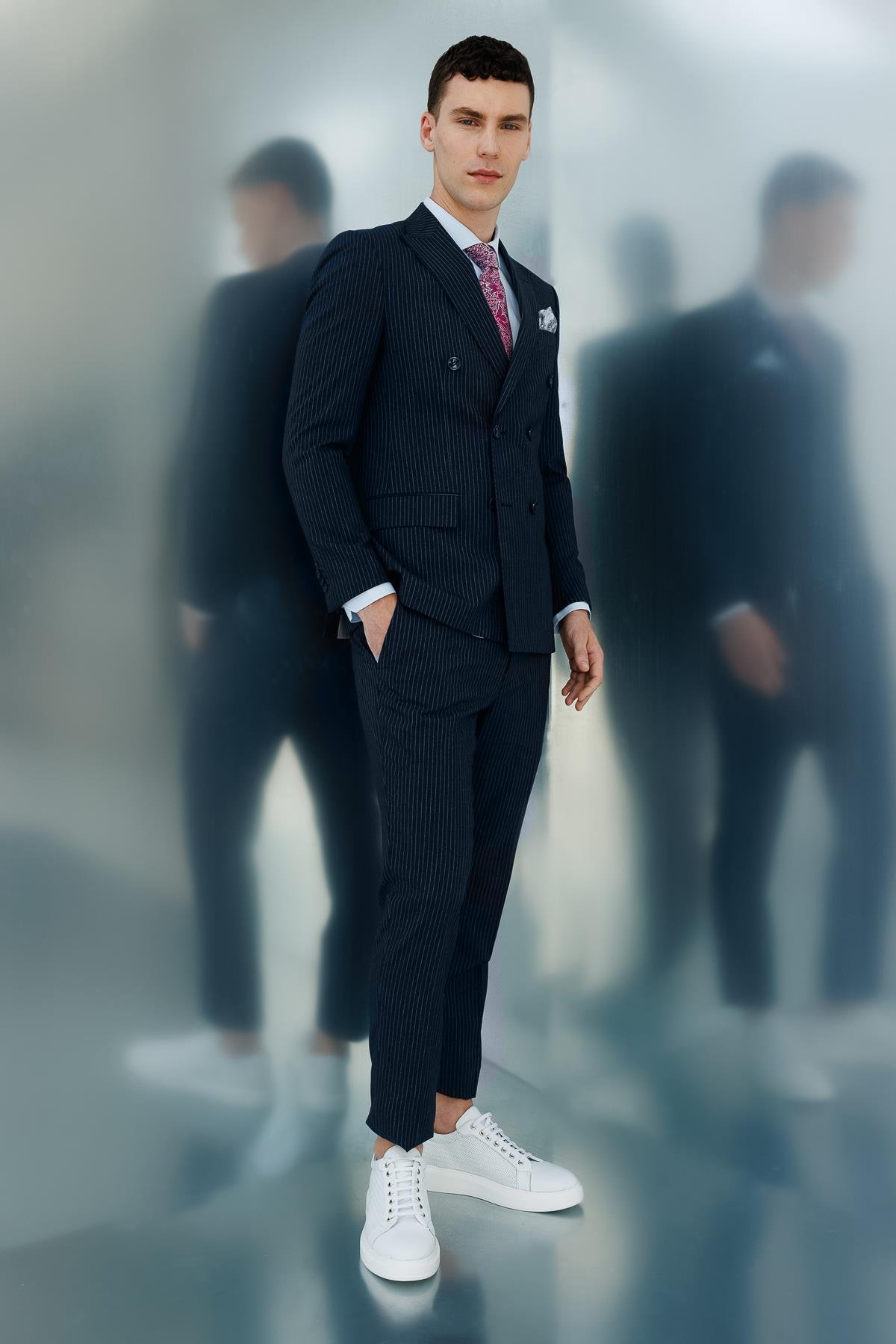 ERKEK LACİVERT SLIM FIT / DAR KALIP KRUVAZE TAKIM ELBİSE