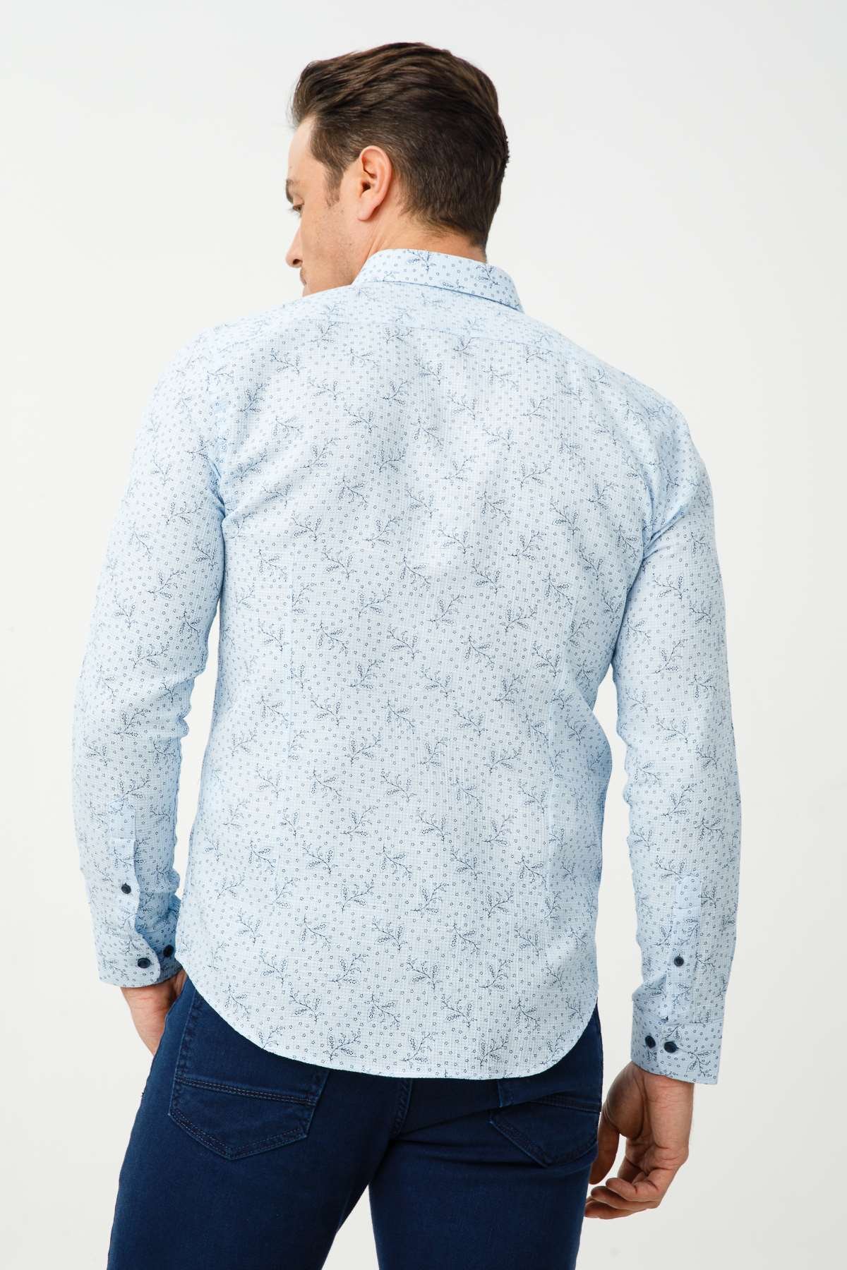 ERKEK MAVİ SLIM FIT / DAR KALIP TED BAKER DÜĞMELİ GÖMLEK