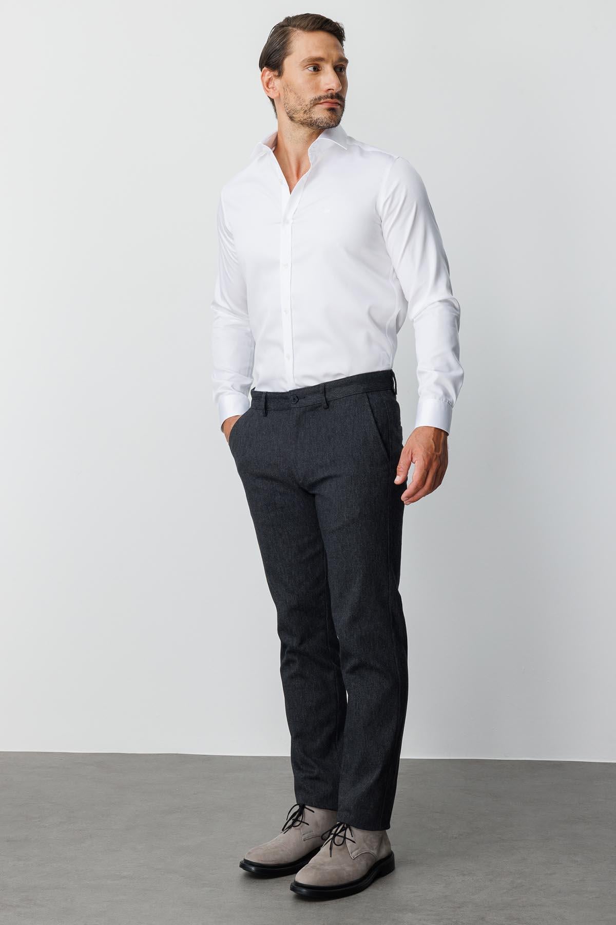 ERKEK SİYAH REGULARFIT / RAHAT KALIP STD PANTOLON