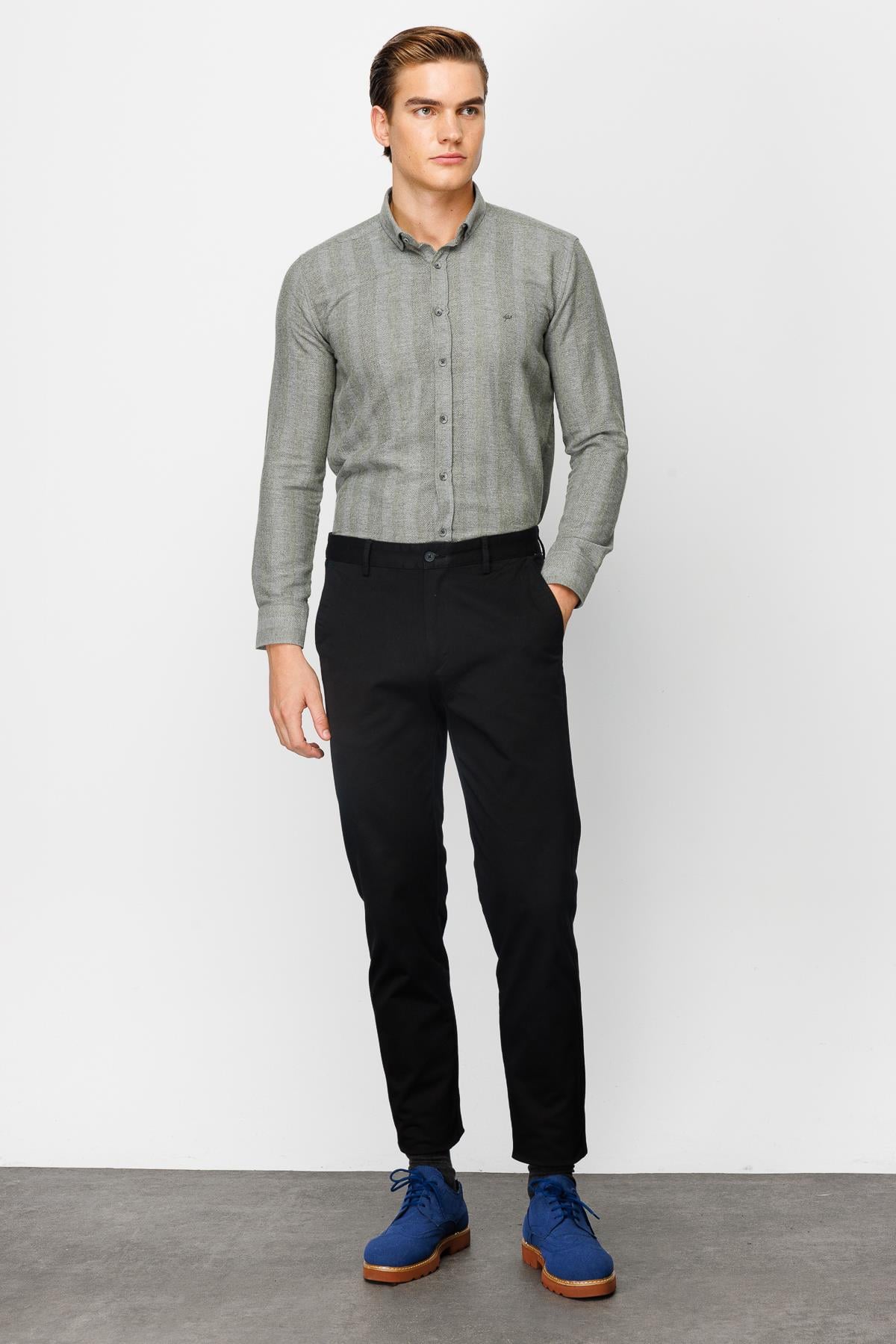 ERKEK SİYAH REGULARFIT / RAHAT KALIP STD PANTOLON