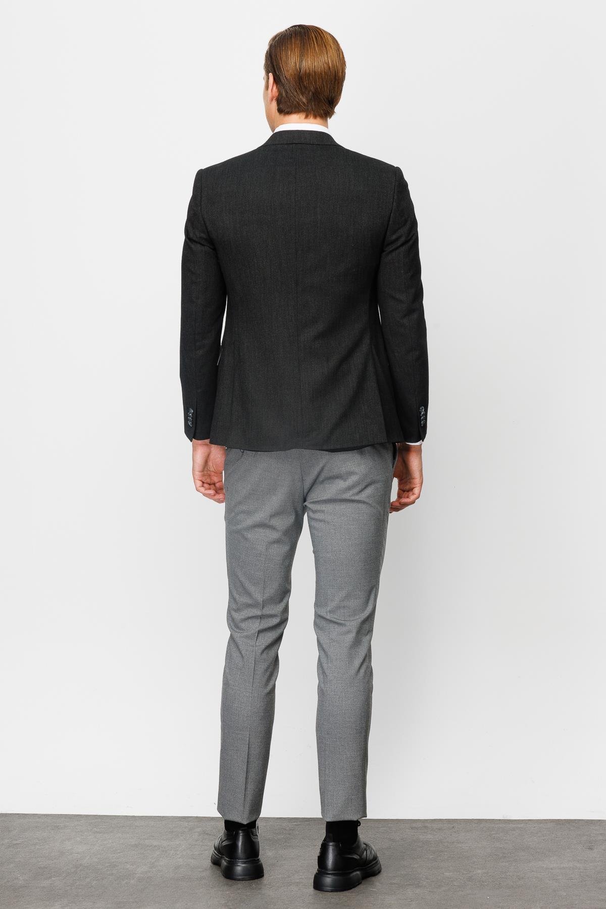 ERKEK SİYAH SLIM FIT / DAR KALIP İNCE KIRLANGIÇ KOMBİNLİ TAKIM ELBİSE