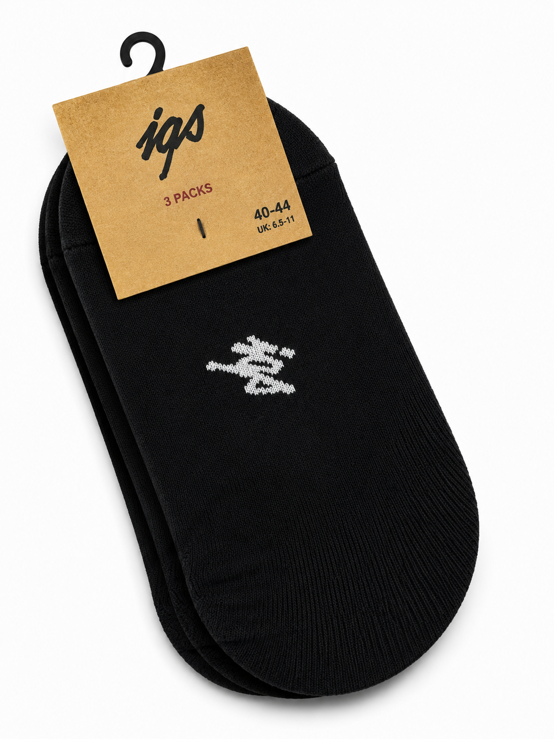 Erkek Sneaker Bambu Çorap 3'lü Paket Silikon Kaydırmaz Siyah